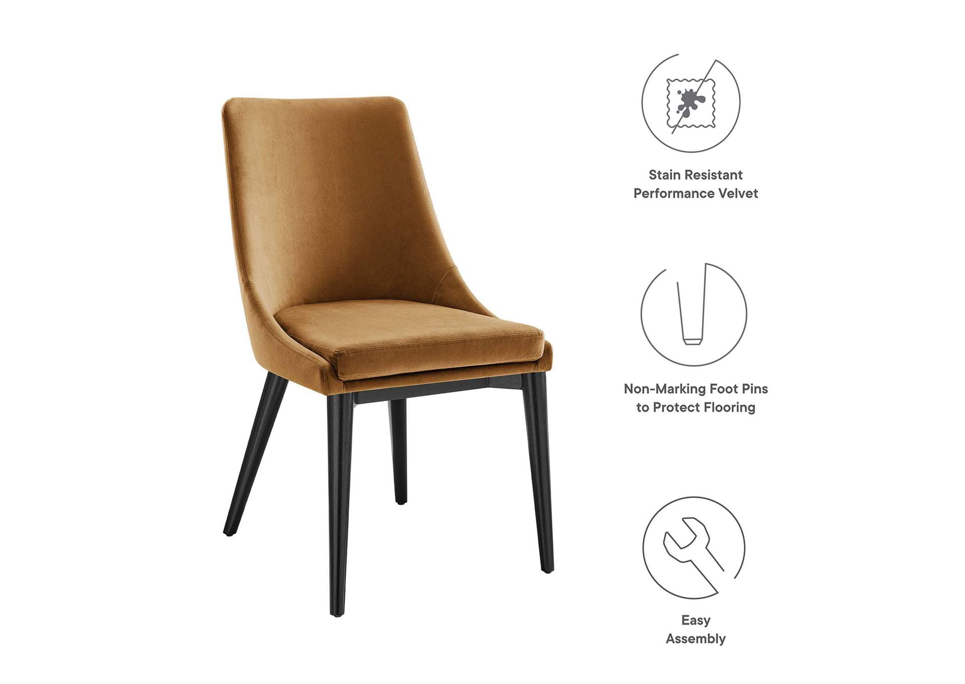 Viscount Performance Velvet Dining Chair image 7