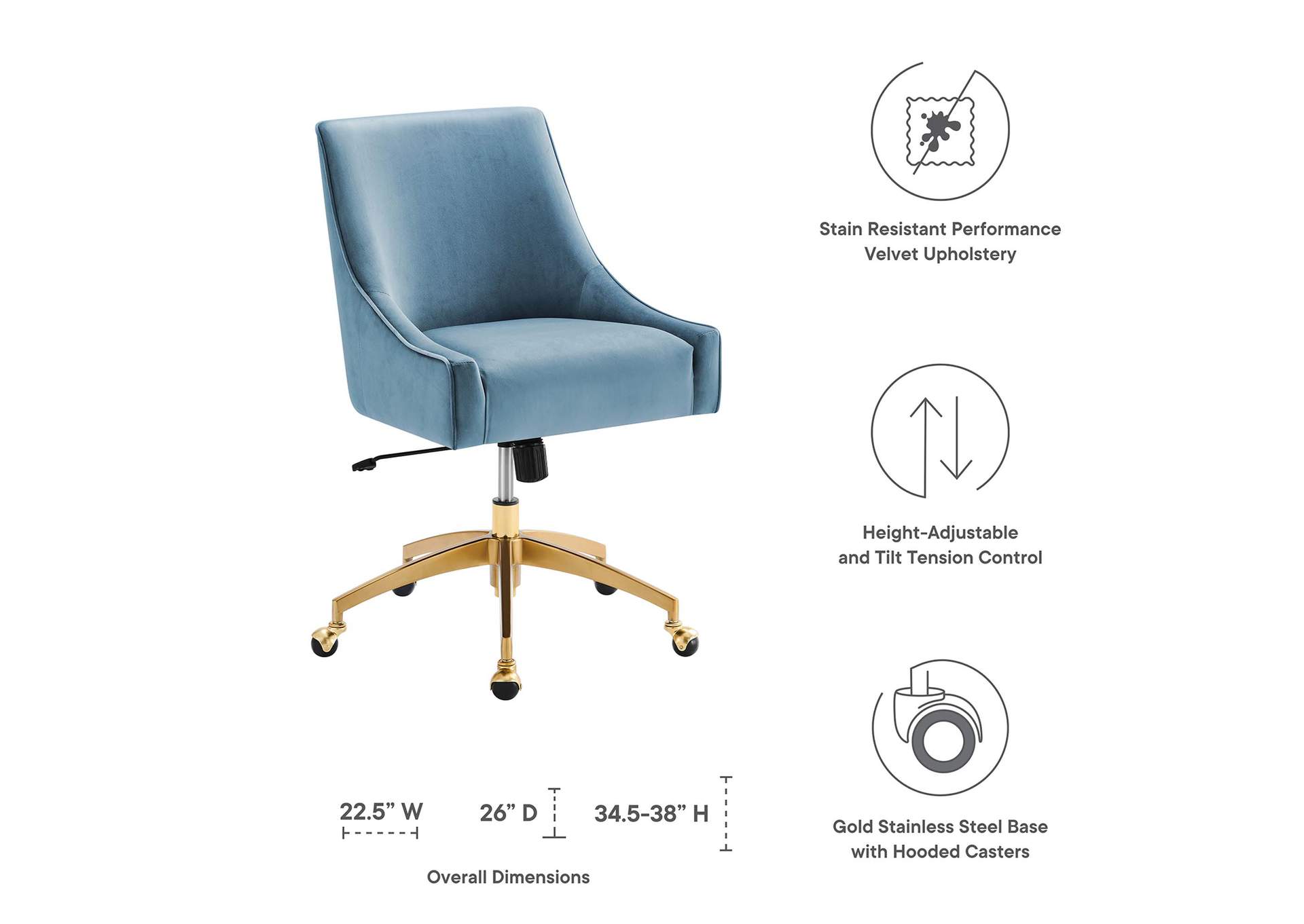 Discern Performance Velvet Office Chair image 7