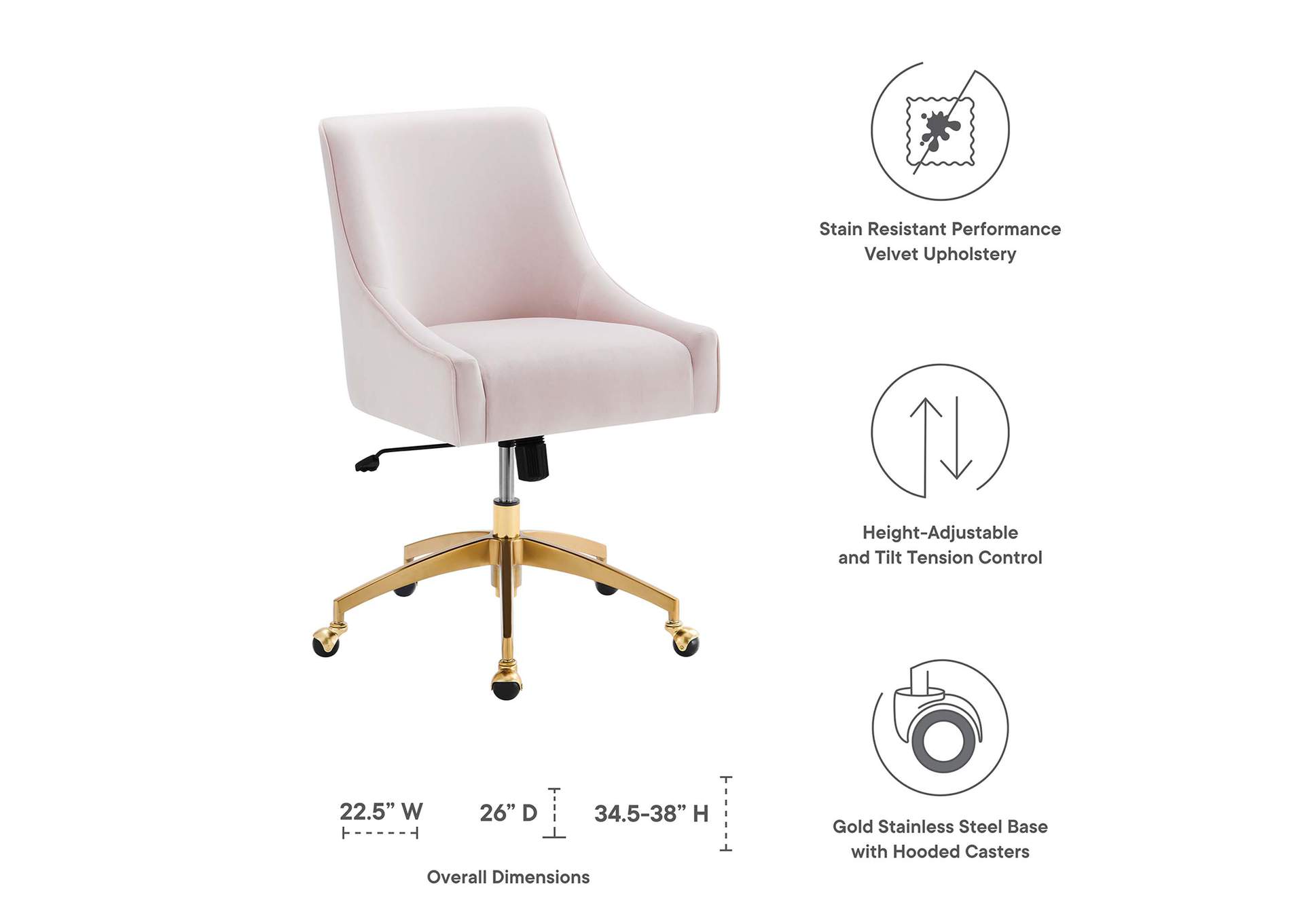 Discern Performance Velvet Office Chair image 7