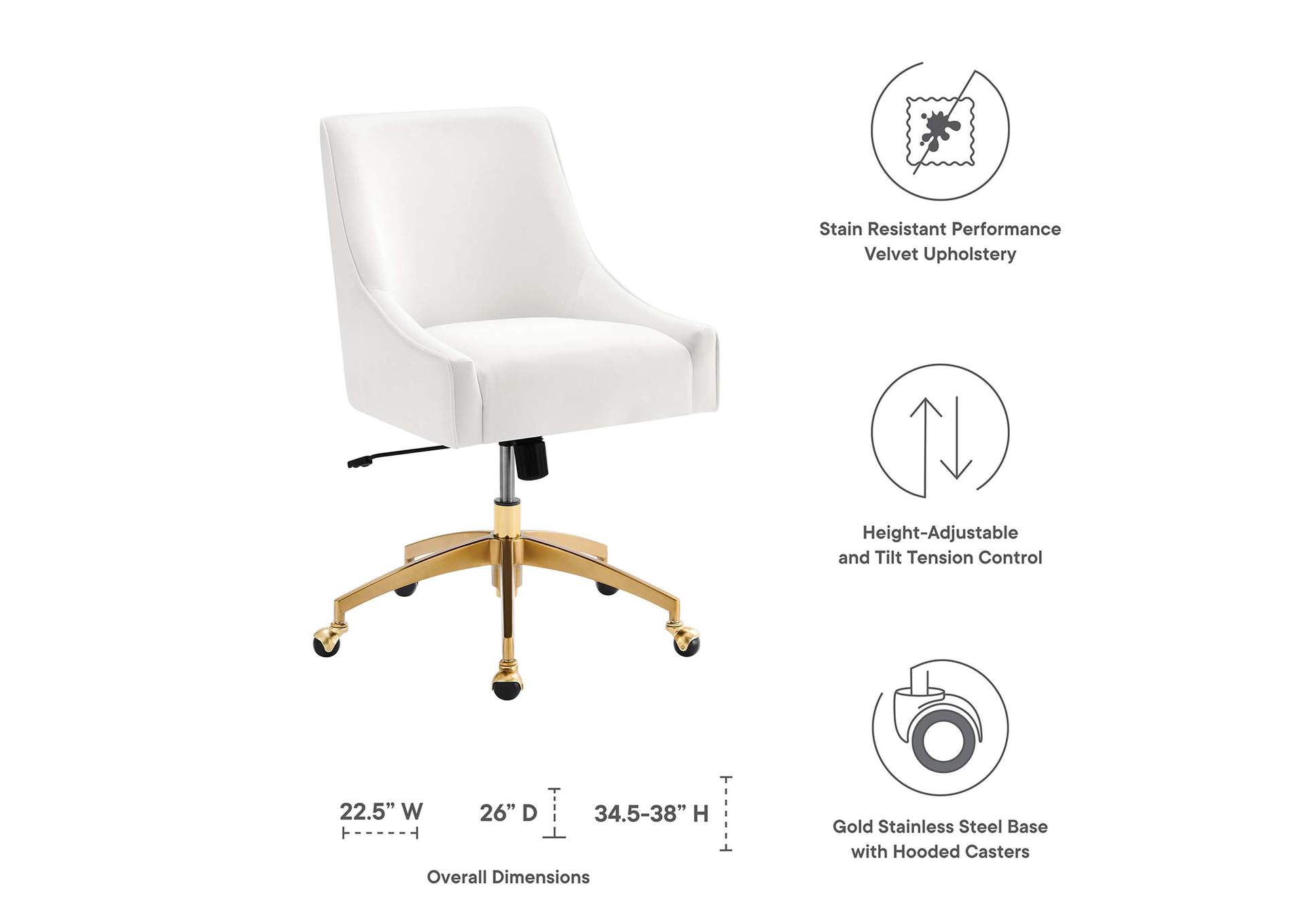 Discern Performance Velvet Office Chair image 7