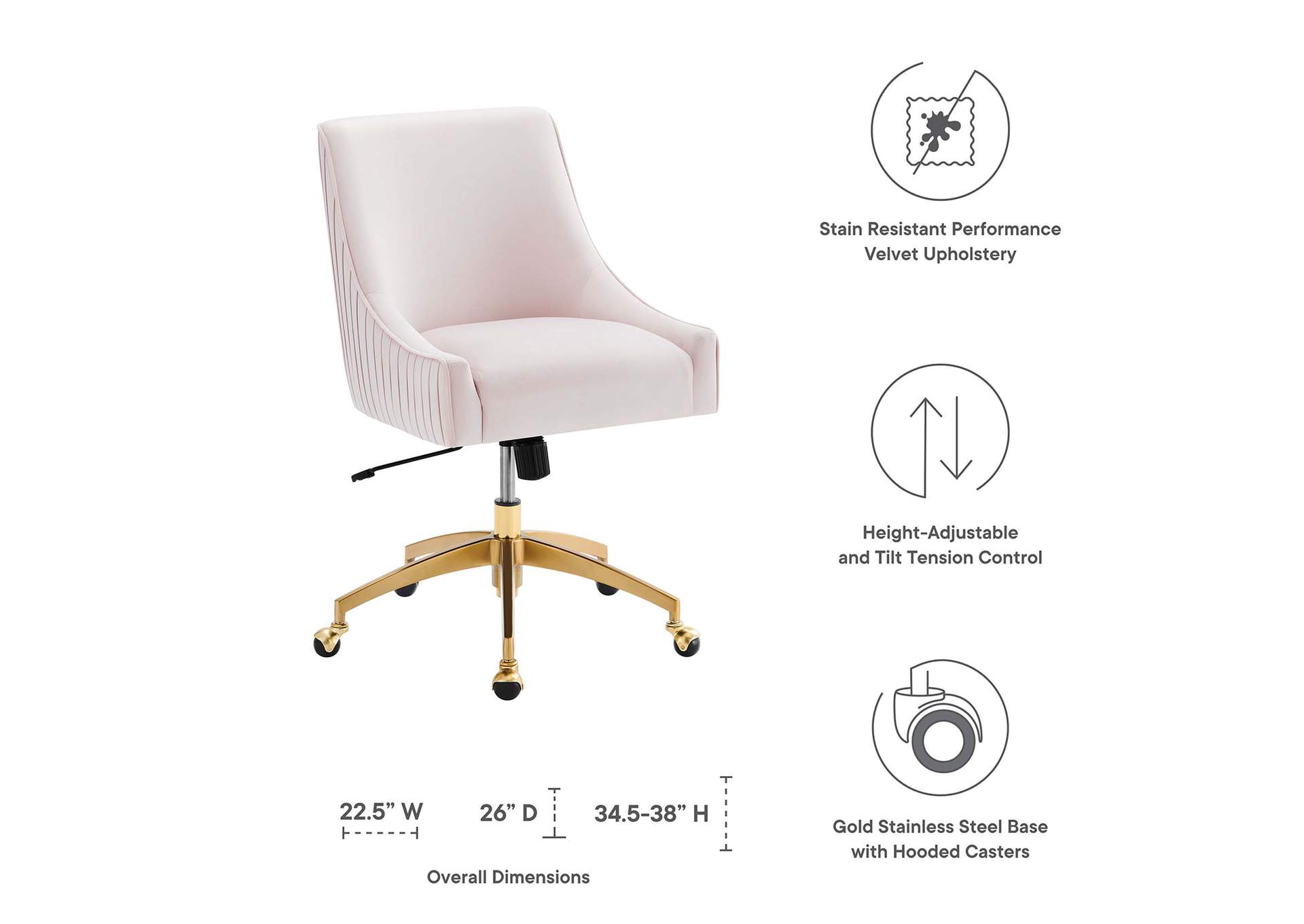 Discern Performance Velvet Office Chair image 7