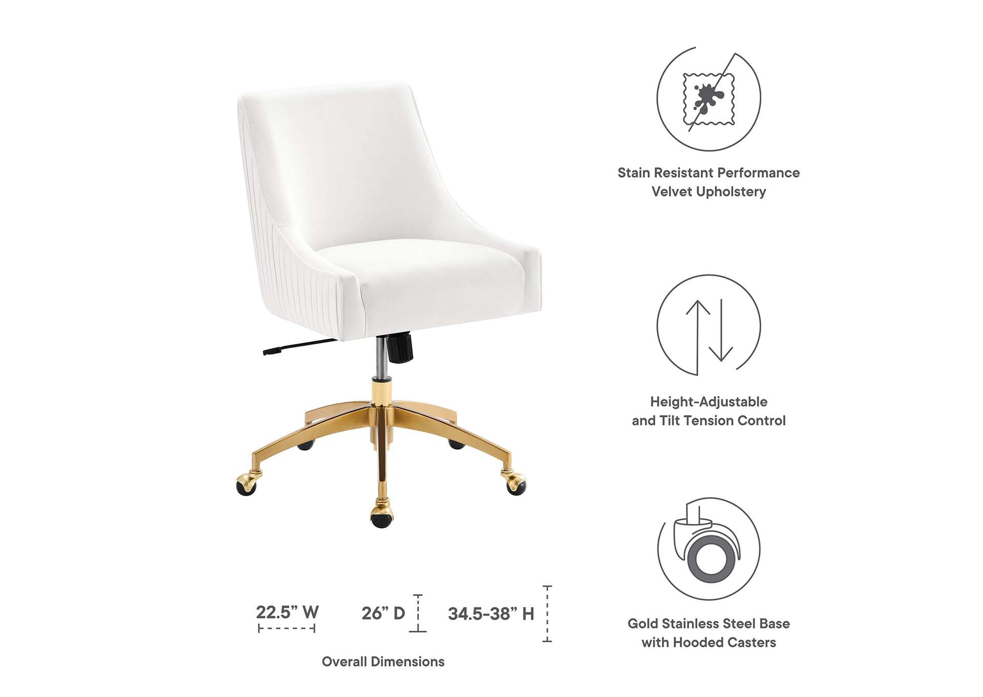 Discern Performance Velvet Office Chair image 7