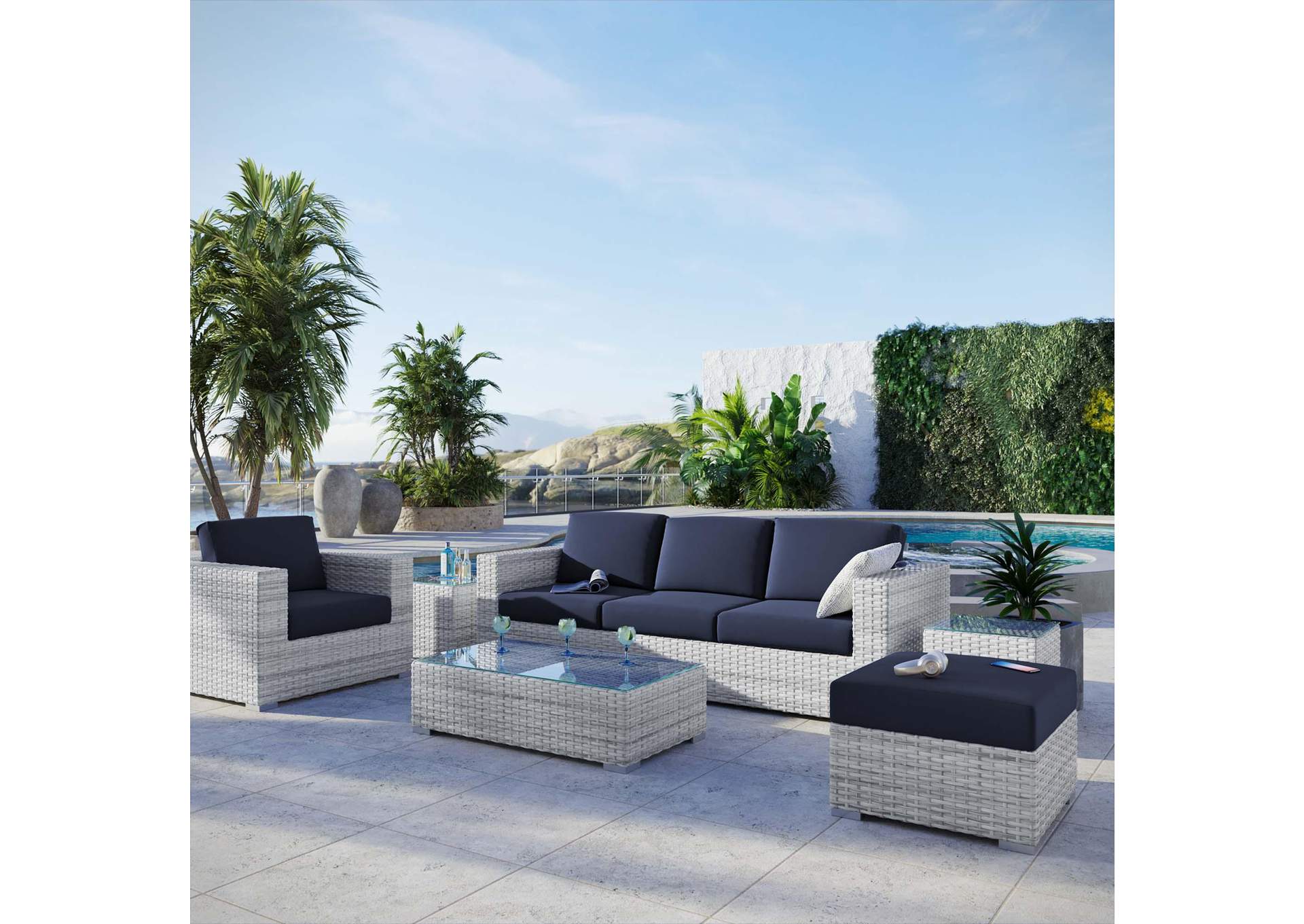 Convene 6-Piece Outdoor Patio Set By Modway image 7