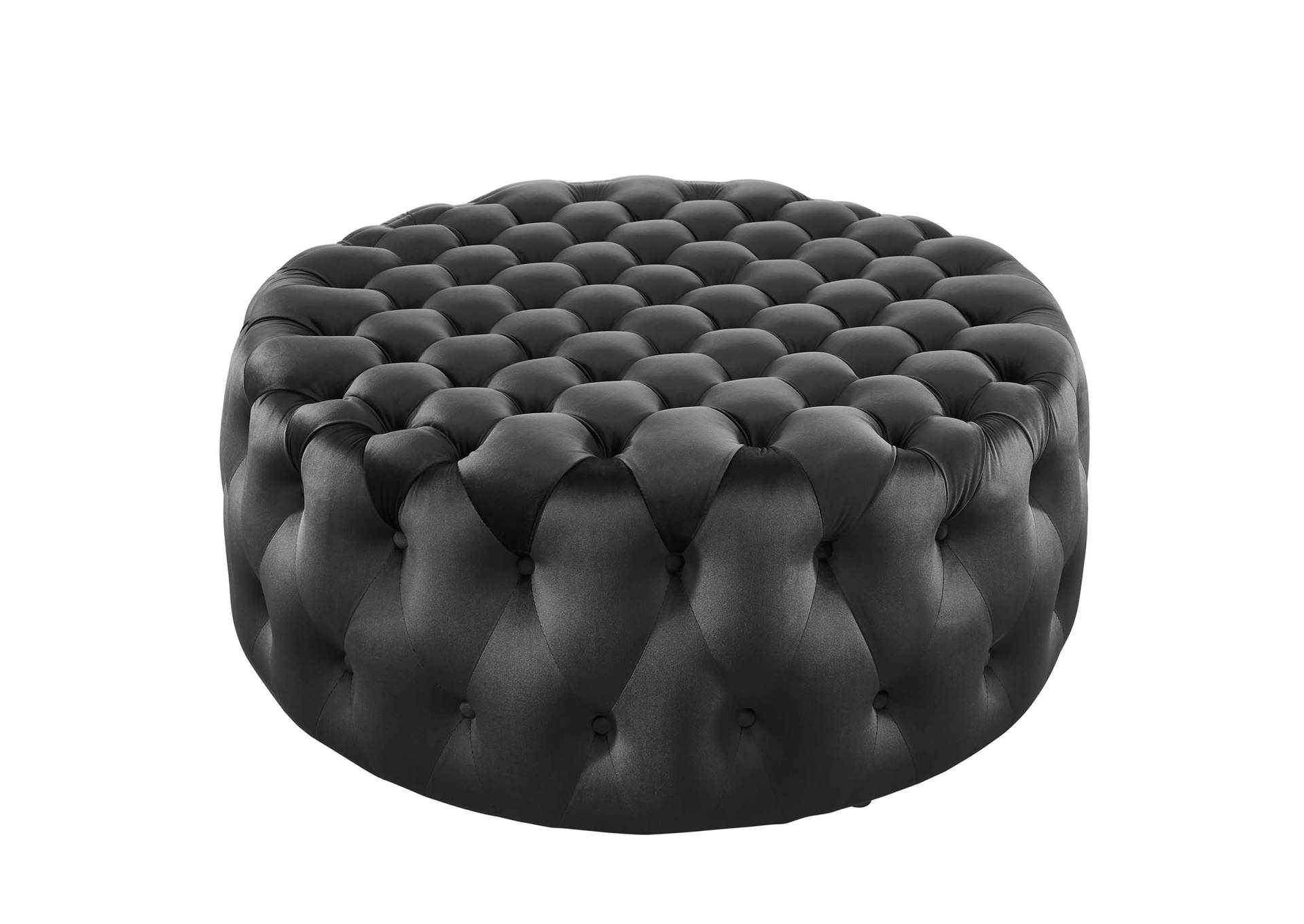 Amour Tufted Button Large Round Performance Velvet Ottoman By Modway image 1