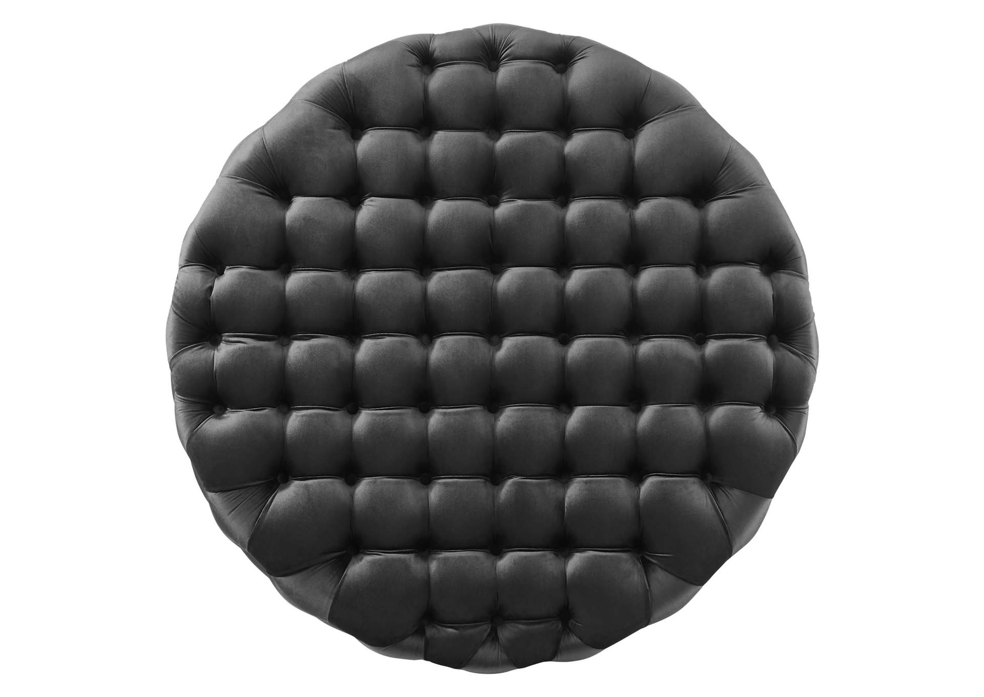 Amour Tufted Button Large Round Performance Velvet Ottoman image 3
