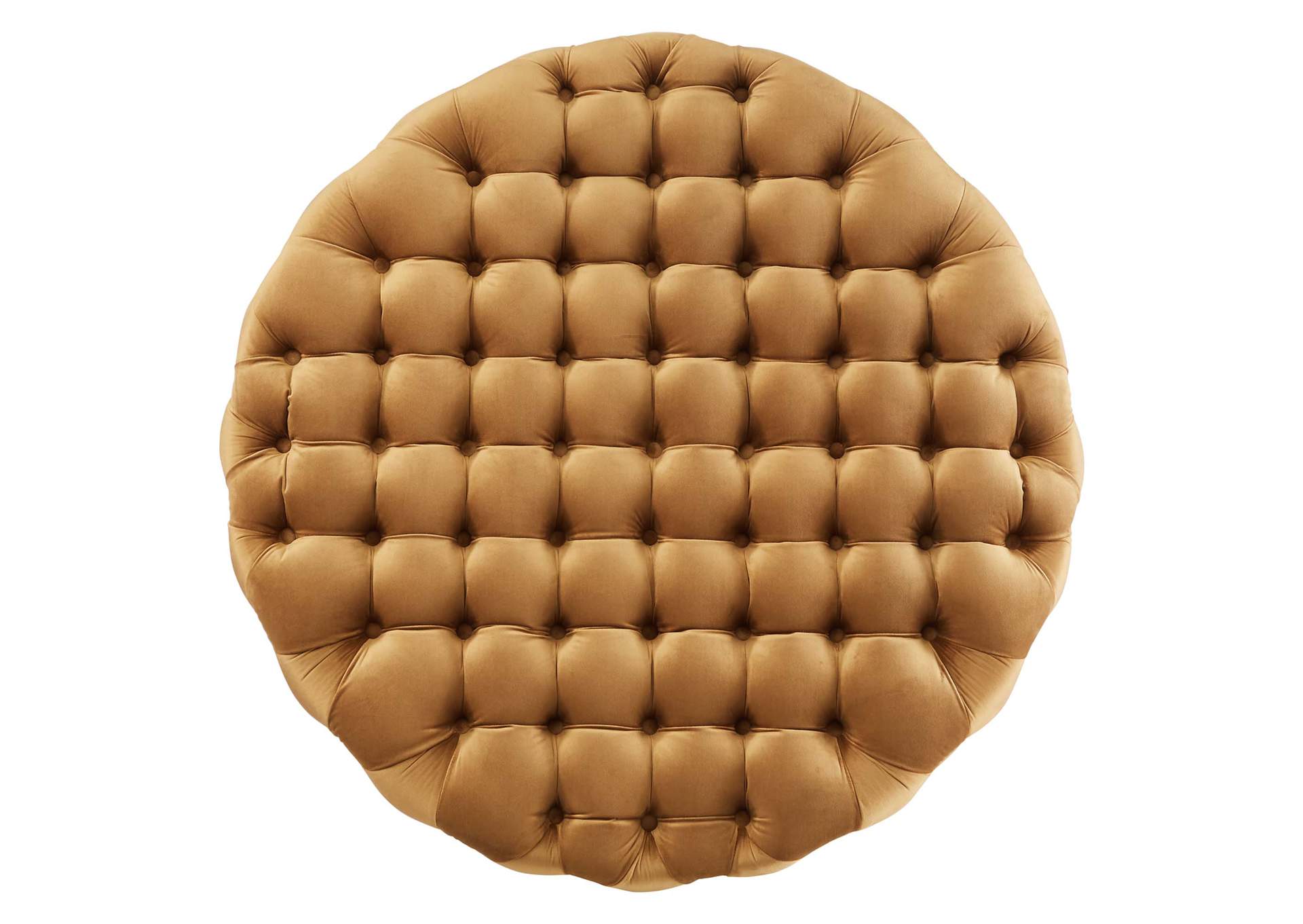 Amour Tufted Button Large Round Performance Velvet Ottoman image 3