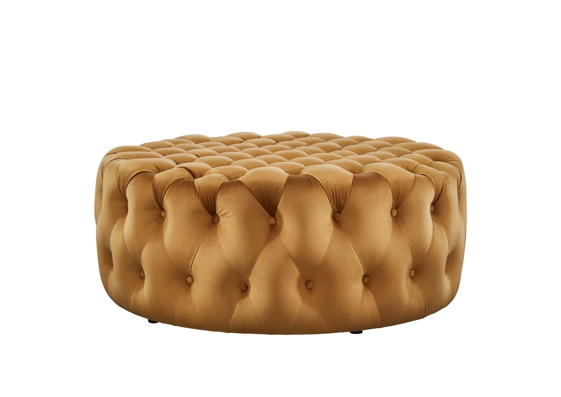 Amour Tufted Button Large Round Performance Velvet Ottoman image 4