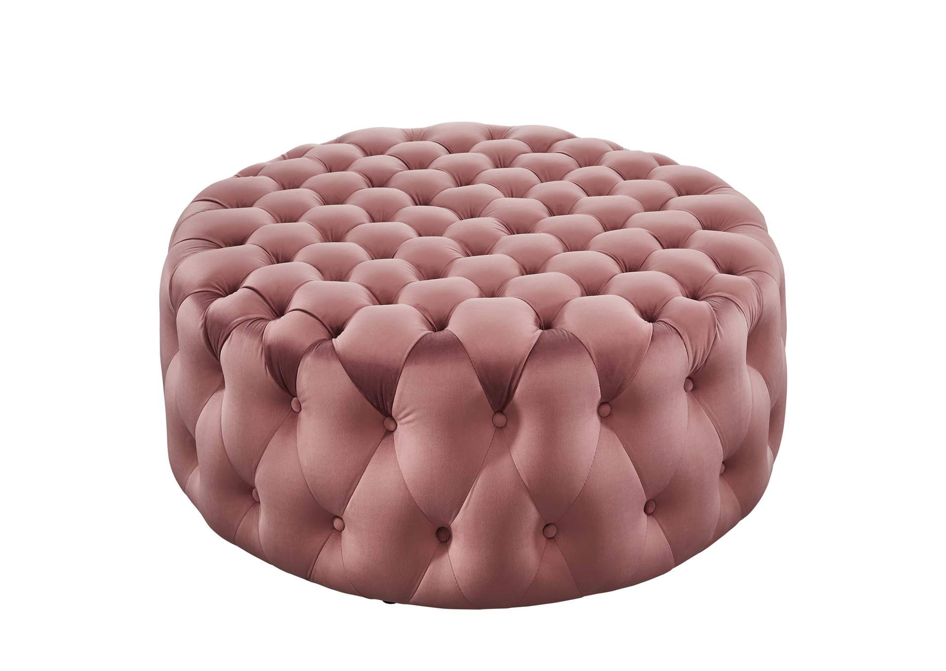 Amour Tufted Button Large Round Performance Velvet Ottoman By Modway image 1
