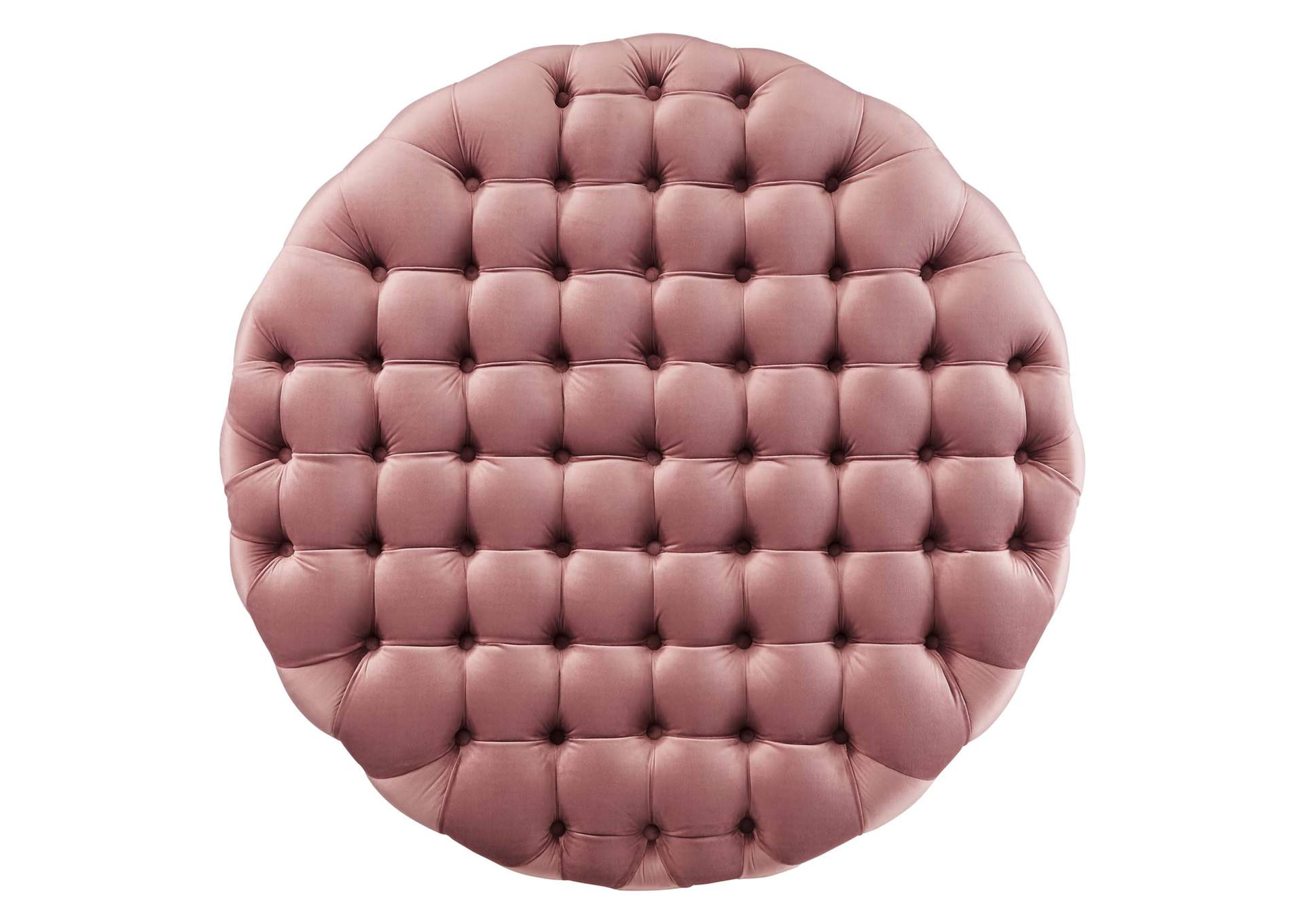 Amour Tufted Button Large Round Performance Velvet Ottoman image 3