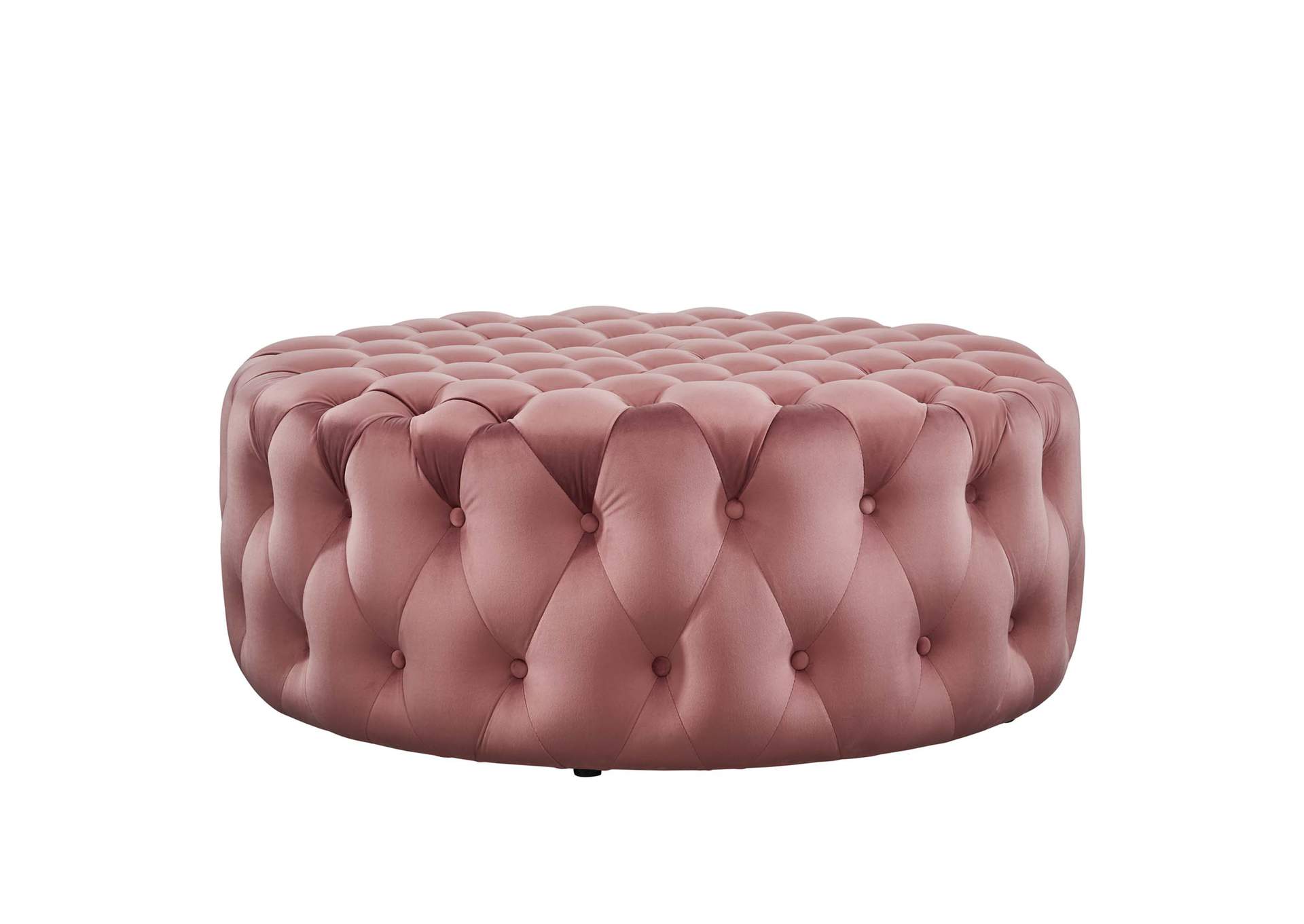 Amour Tufted Button Large Round Performance Velvet Ottoman image 4