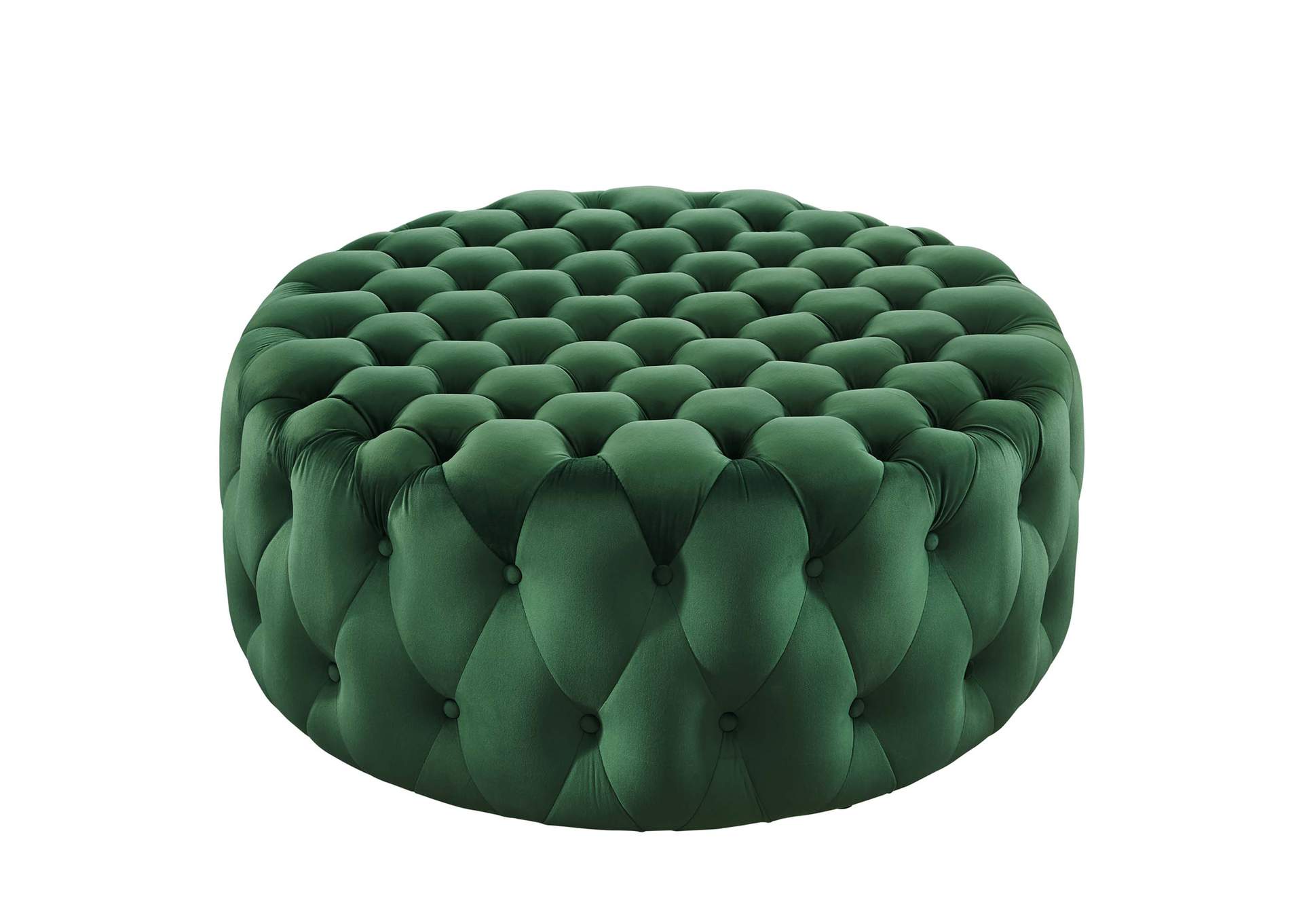Amour Tufted Button Large Round Performance Velvet Ottoman By Modway image 1