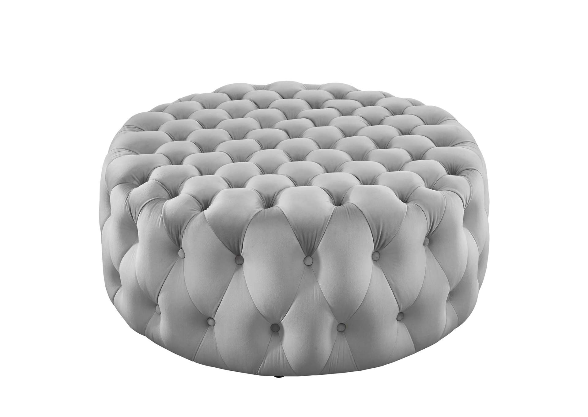 Amour Tufted Button Large Round Performance Velvet Ottoman By Modway image 1