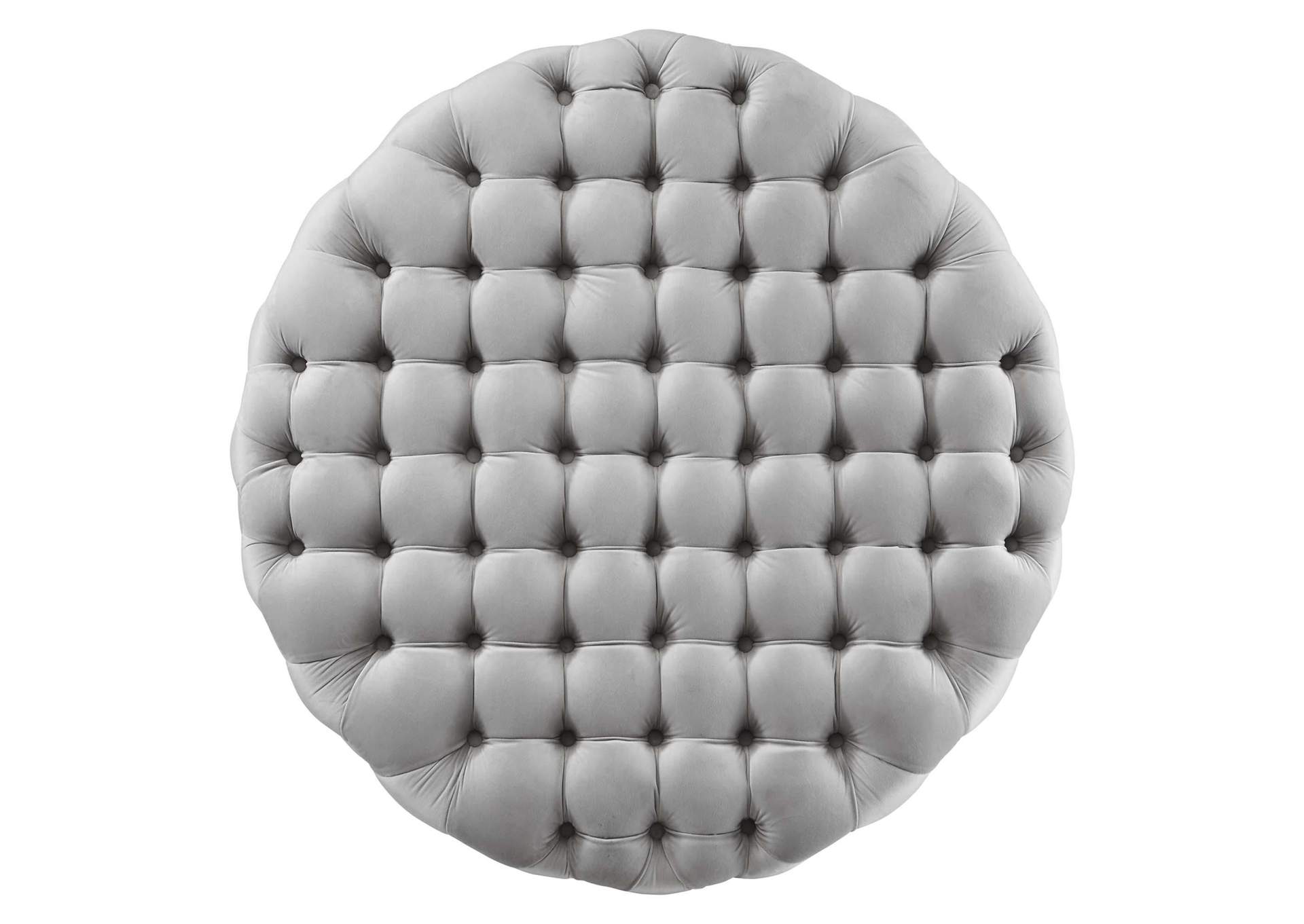 Amour Tufted Button Large Round Performance Velvet Ottoman image 3