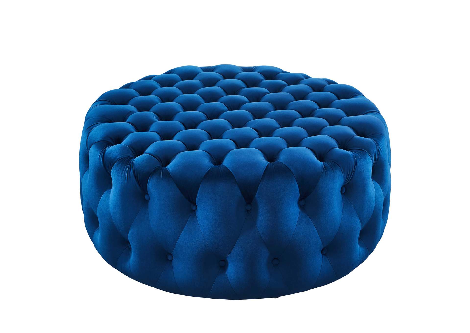 Amour Tufted Button Large Round Performance Velvet Ottoman By Modway image 1