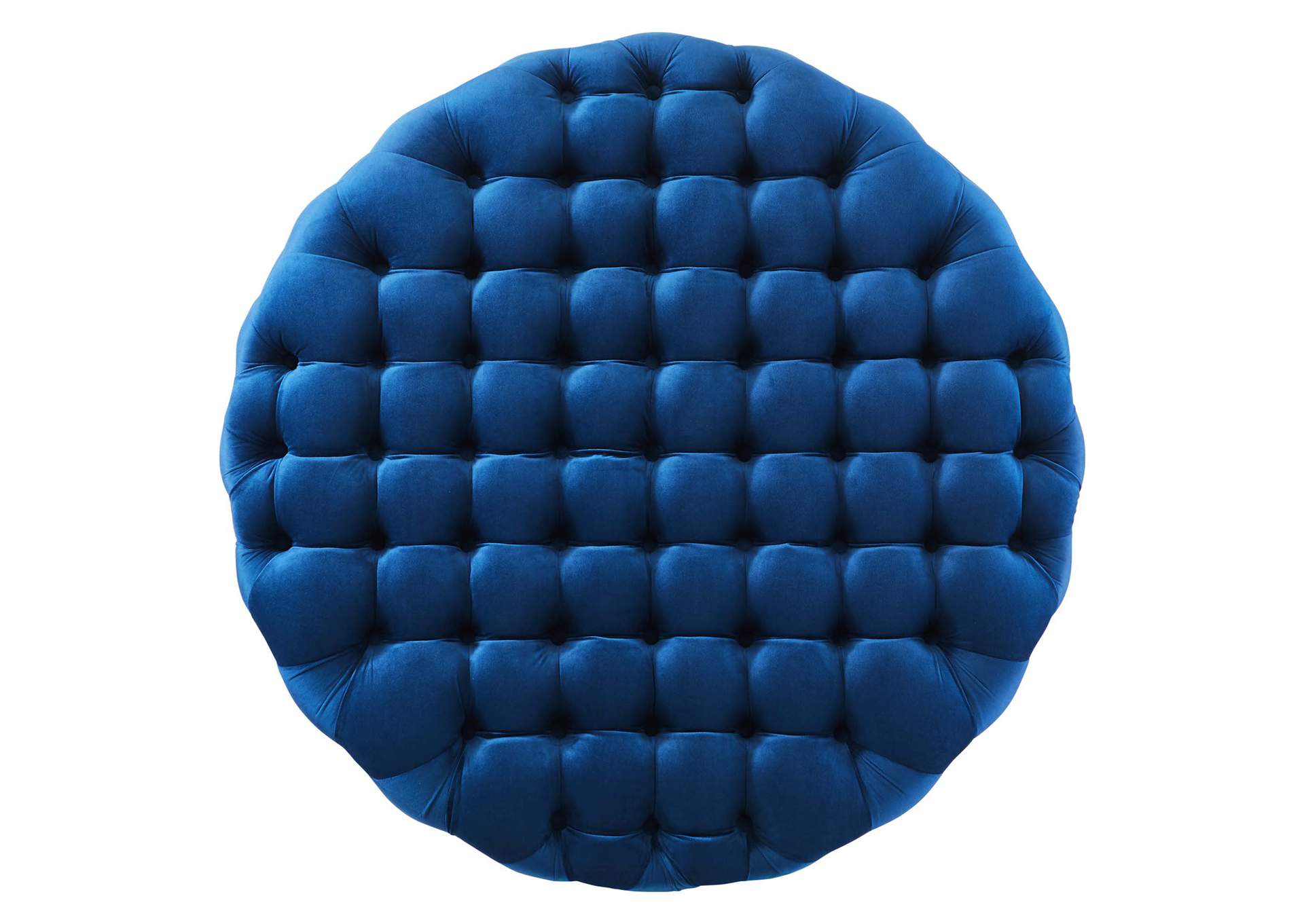 Amour Tufted Button Large Round Performance Velvet Ottoman image 3