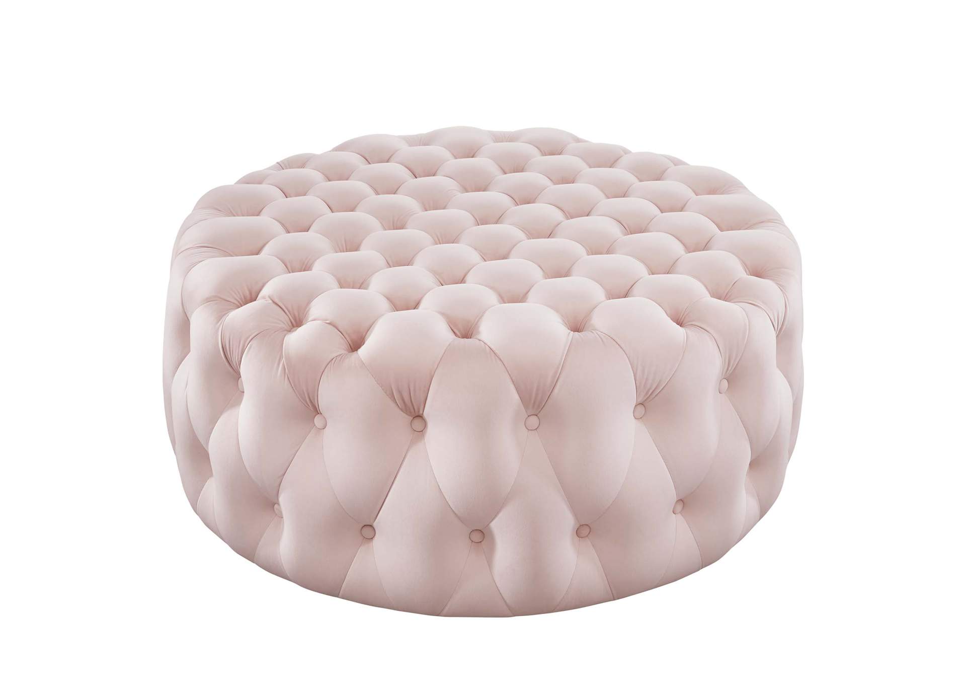 Amour Tufted Button Large Round Performance Velvet Ottoman By Modway image 1