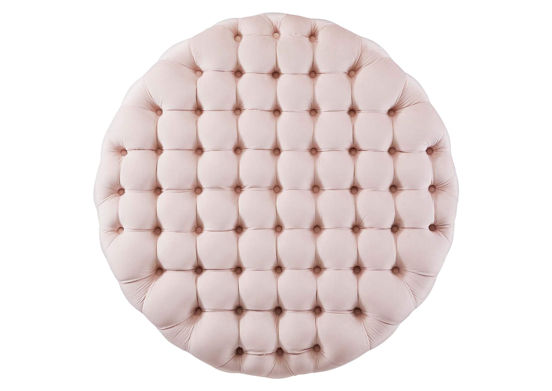 Amour Tufted Button Large Round Performance Velvet Ottoman image 3