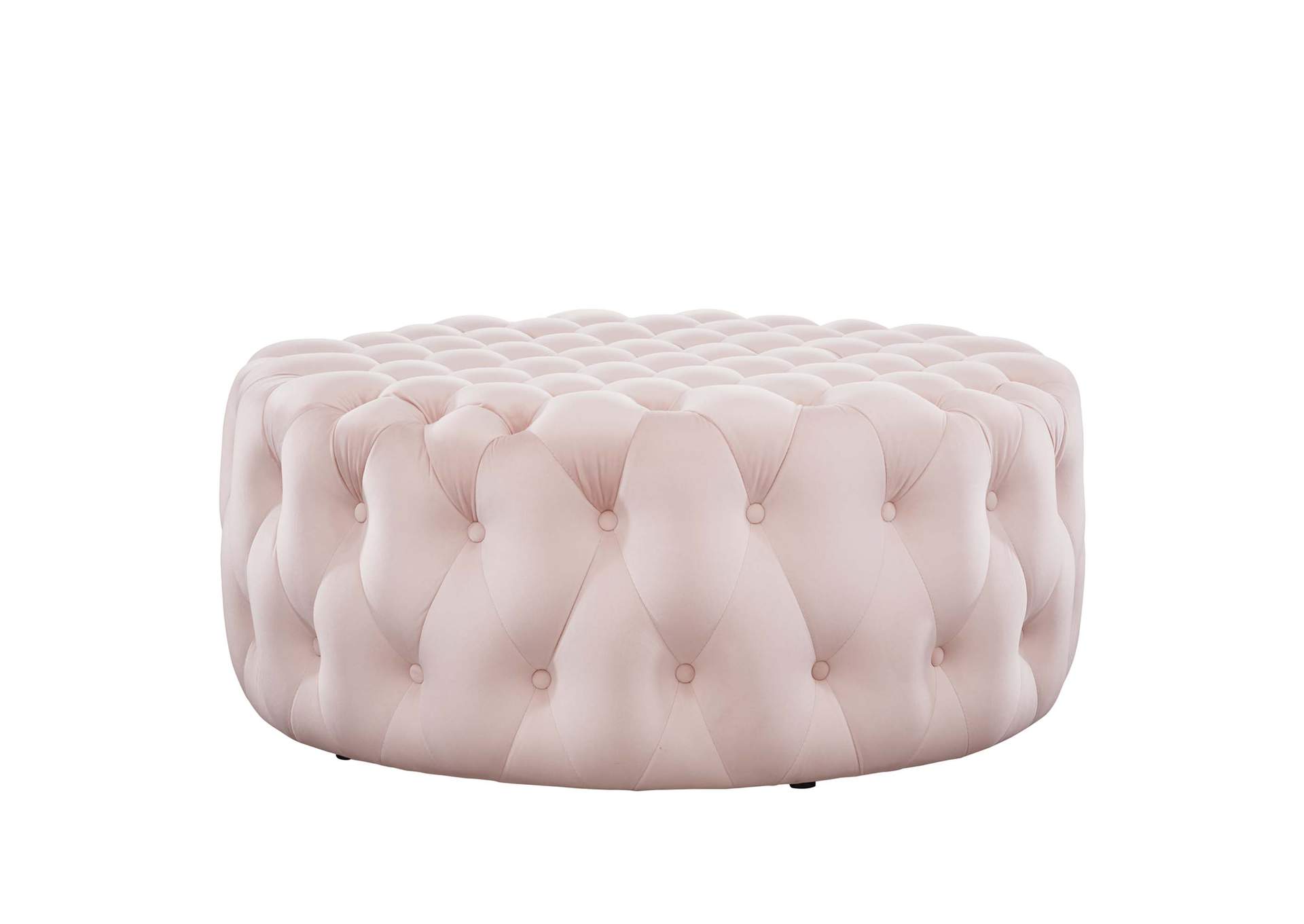 Amour Tufted Button Large Round Performance Velvet Ottoman image 4