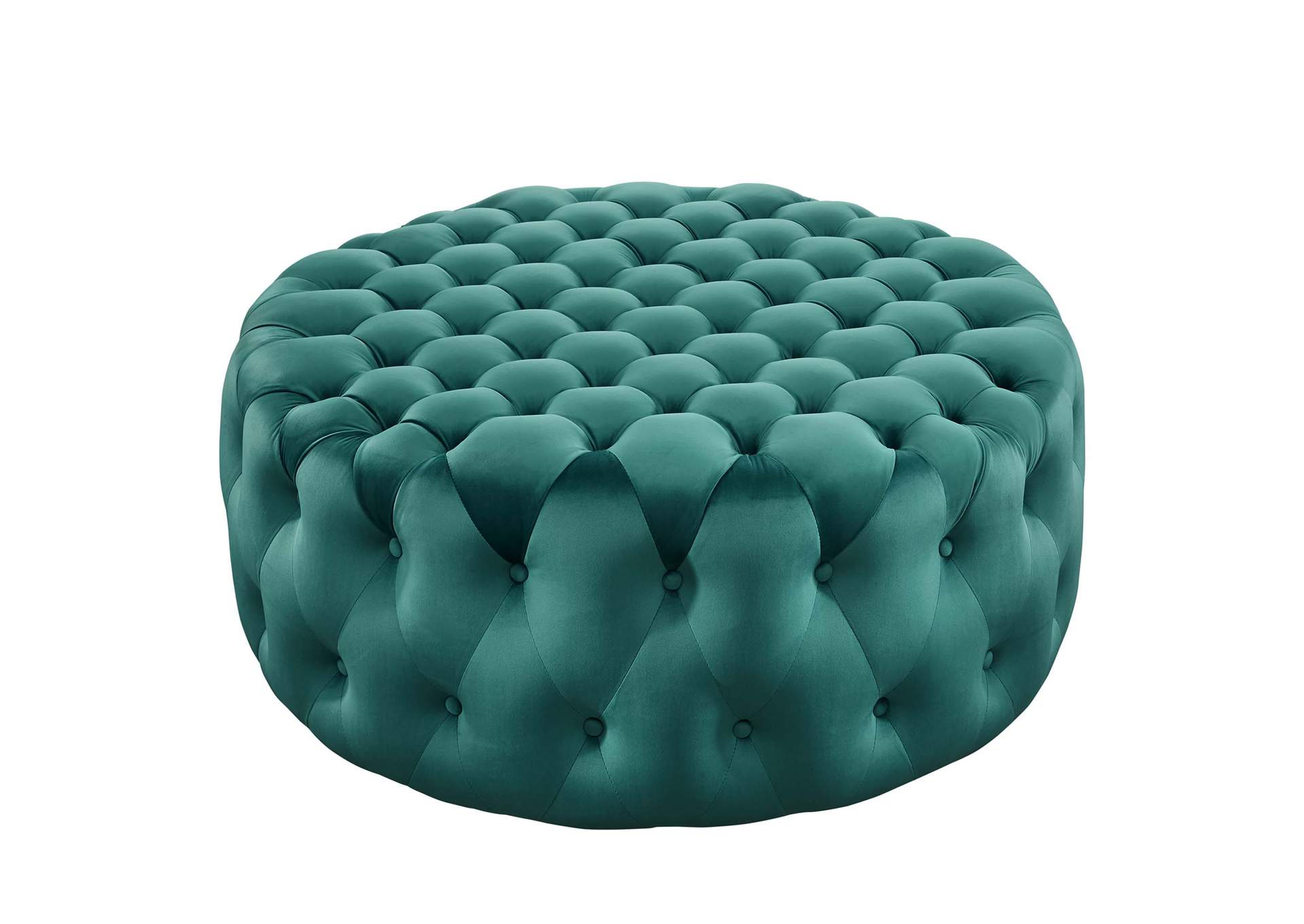 Amour Tufted Button Large Round Performance Velvet Ottoman By Modway image 1
