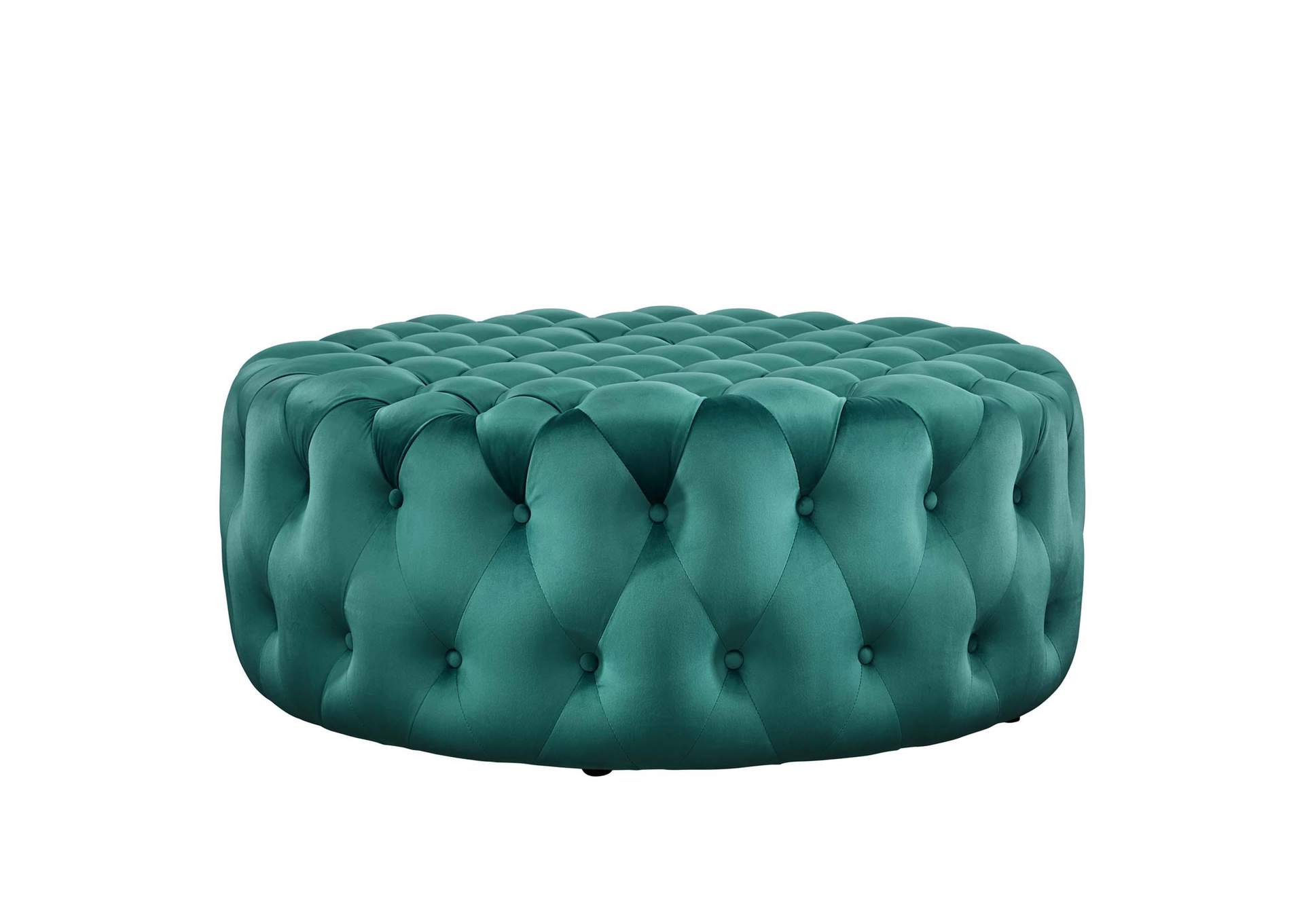 Amour Tufted Button Large Round Performance Velvet Ottoman image 4