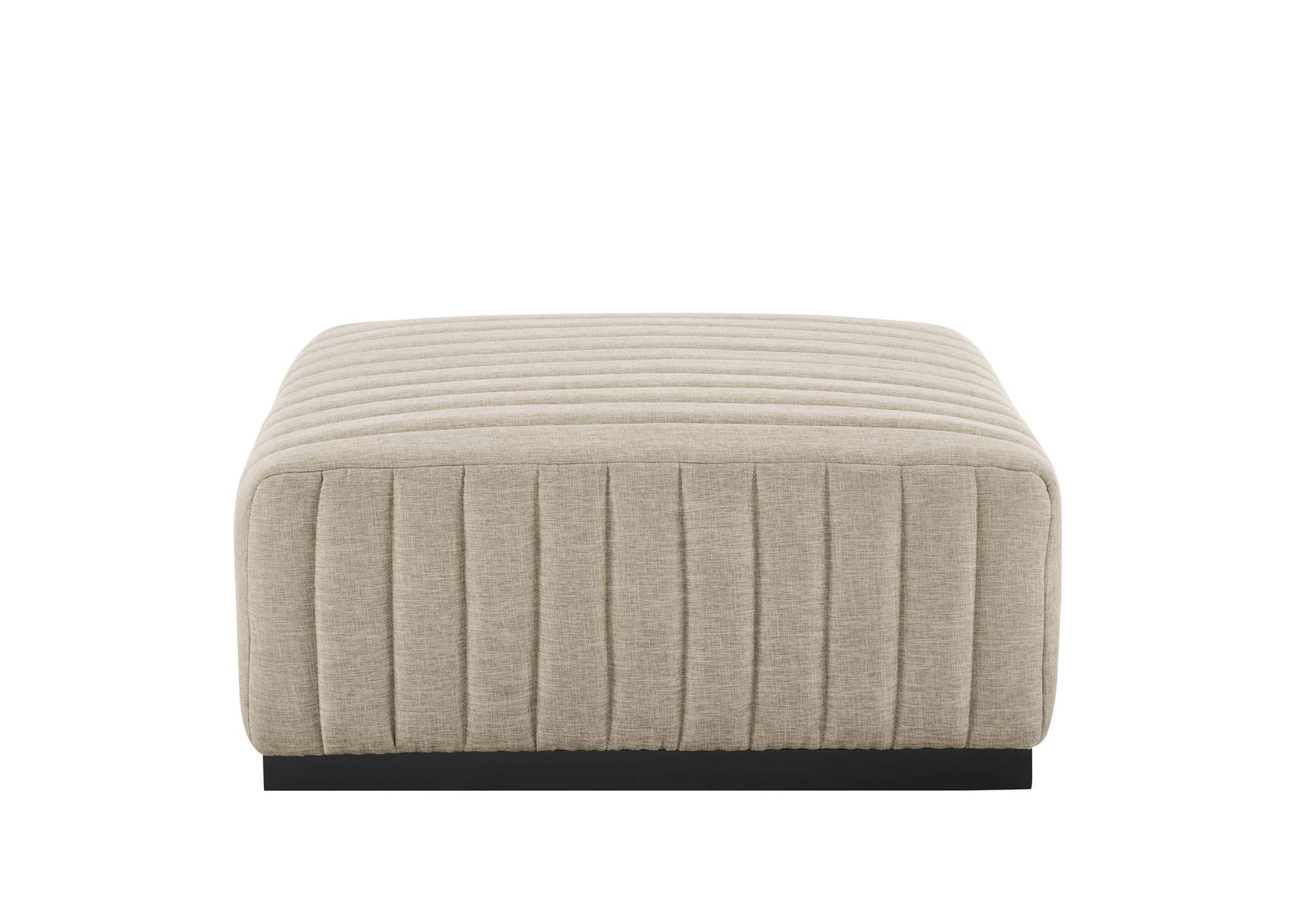 Conjure Channel Tufted Upholstered Fabric Ottoman