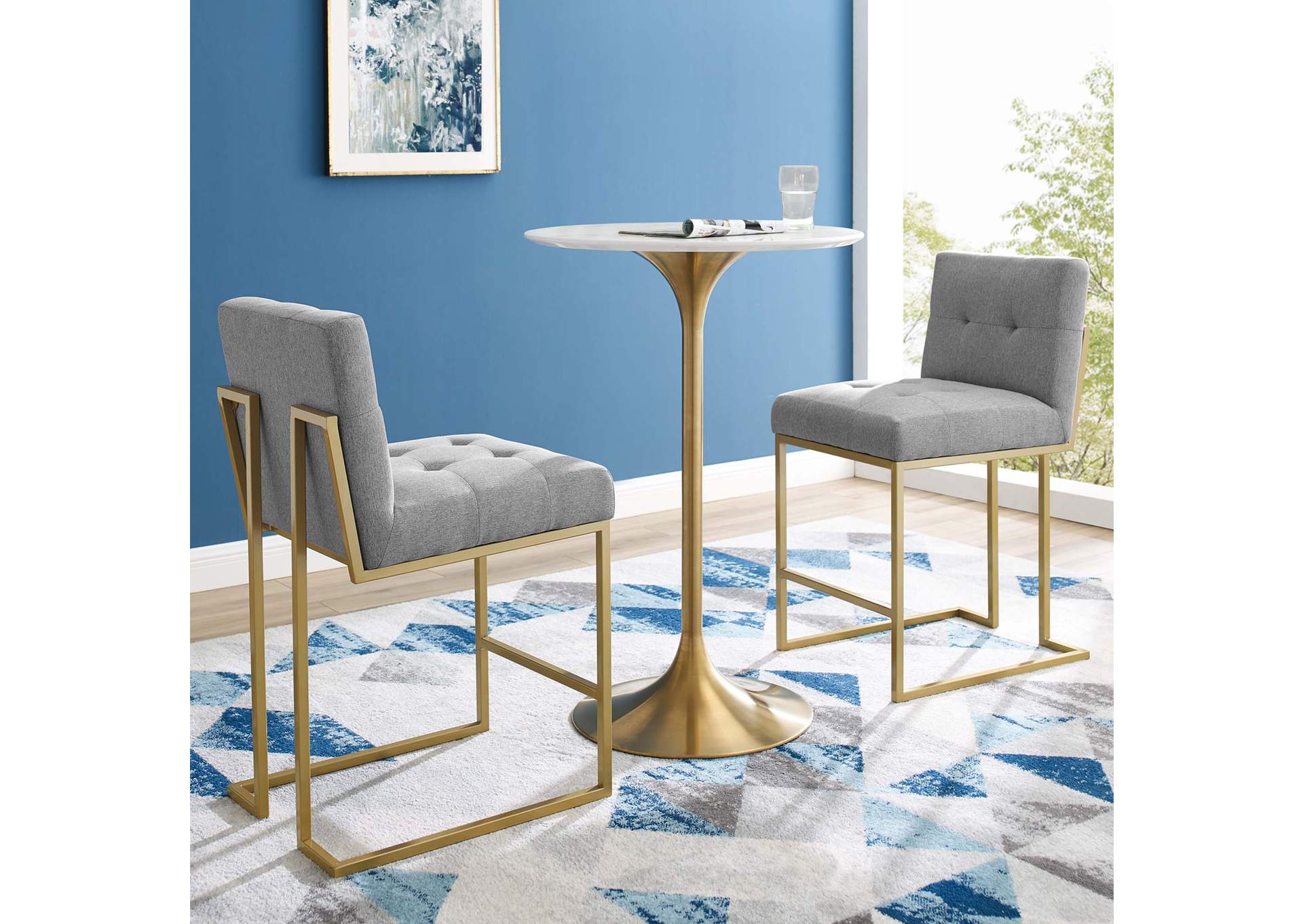 Privy Upholstered Fabric Counter Stool Set Of 2 By Modway image 8