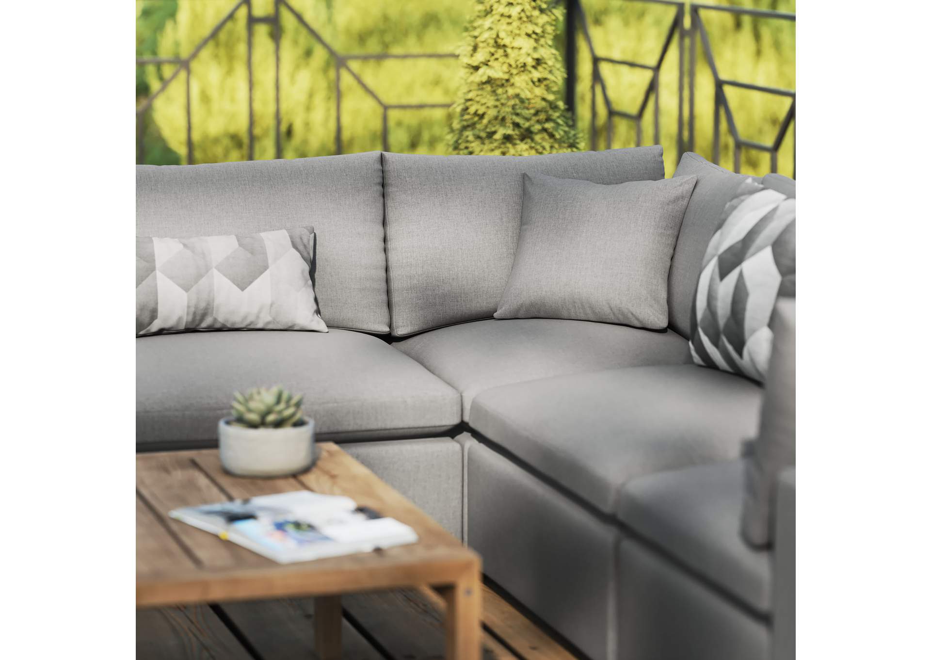 Commix 5 Piece Outdoor Patio Sectional Sofa