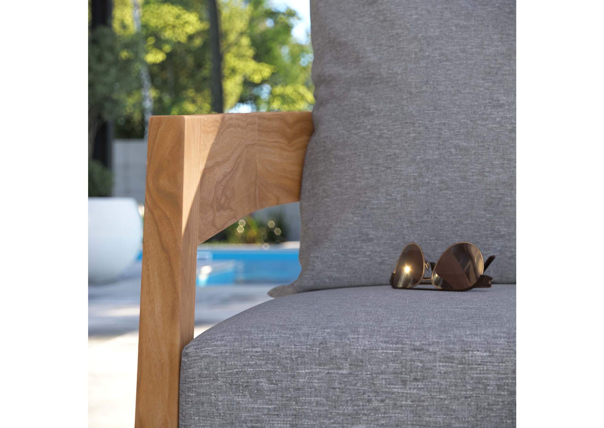 Brisbane Teak Wood Outdoor Patio Armchair