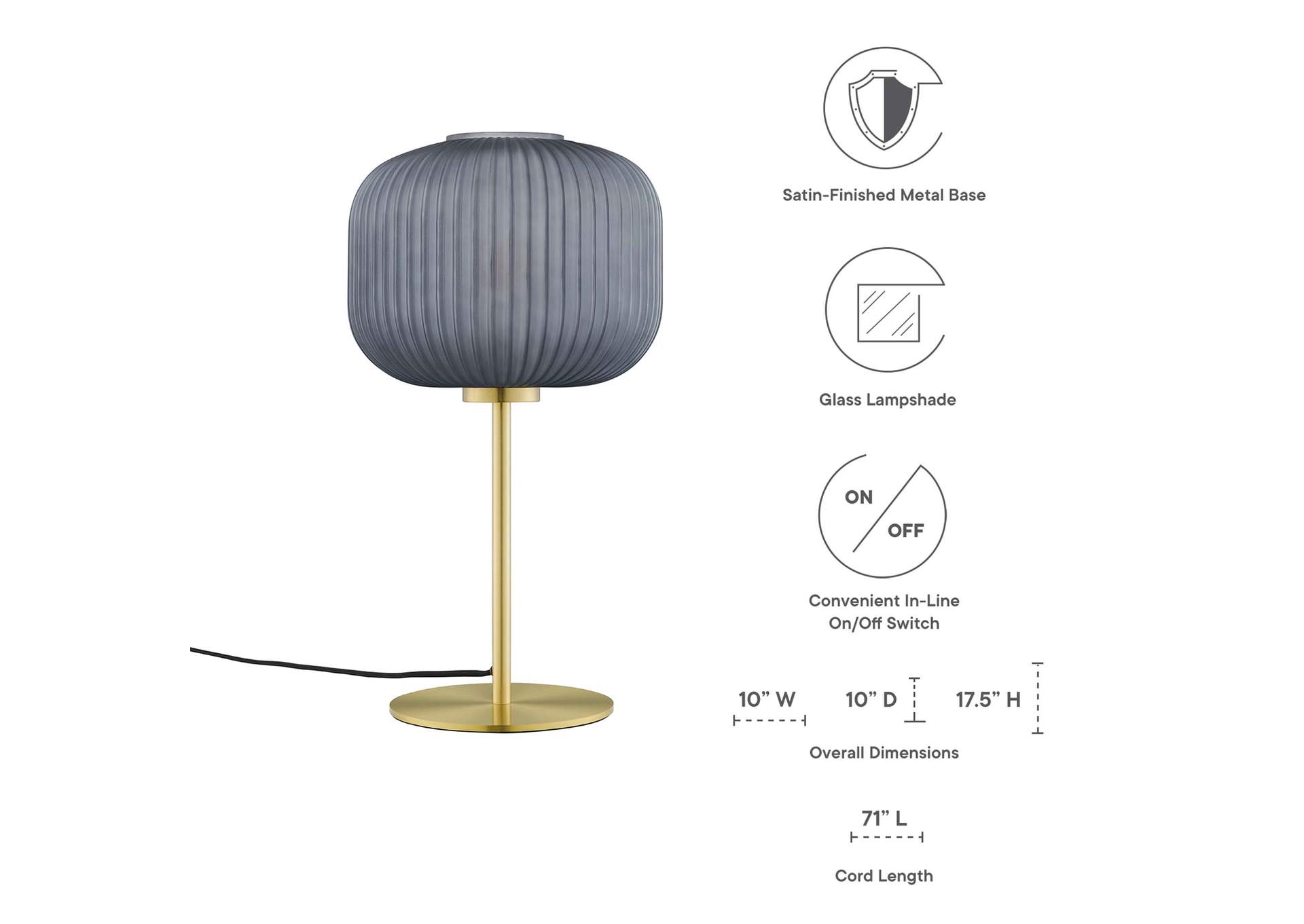 Reprise Glass Sphere Glass And Metal Table Lamp