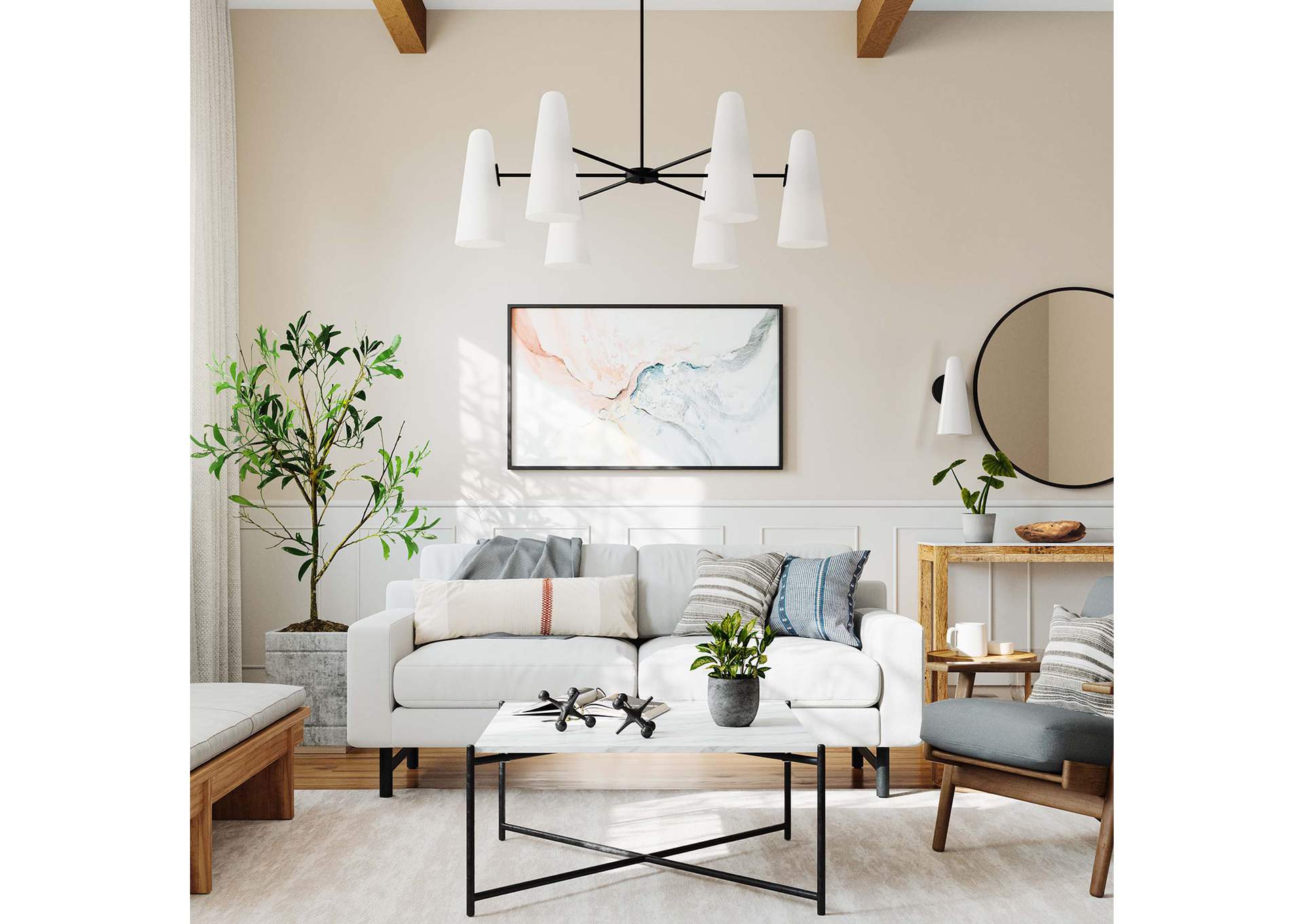 Beacon 6-Light Chandelier By Modway