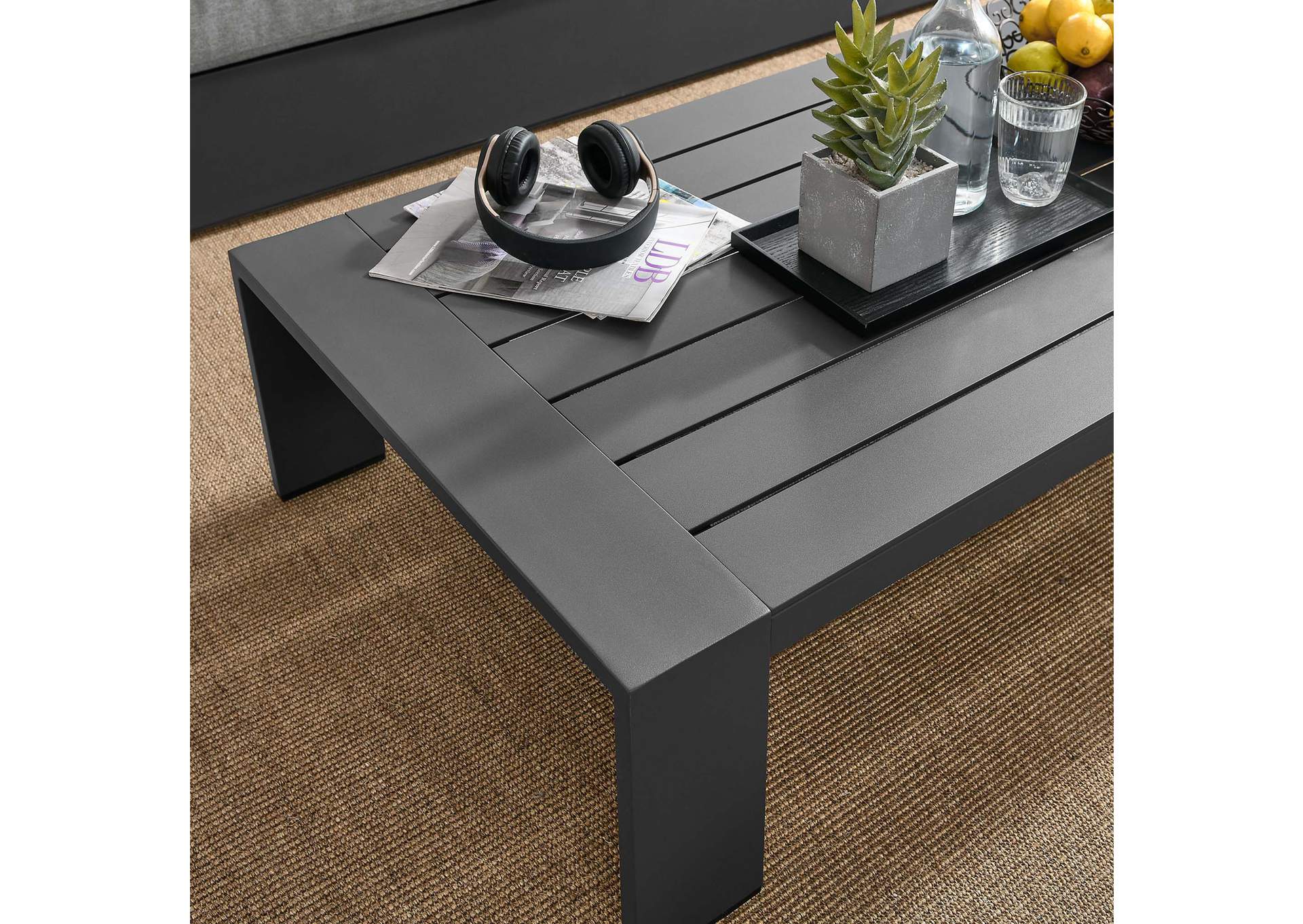 Tahoe Outdoor Patio Powder-Coated Aluminum Coffee Table