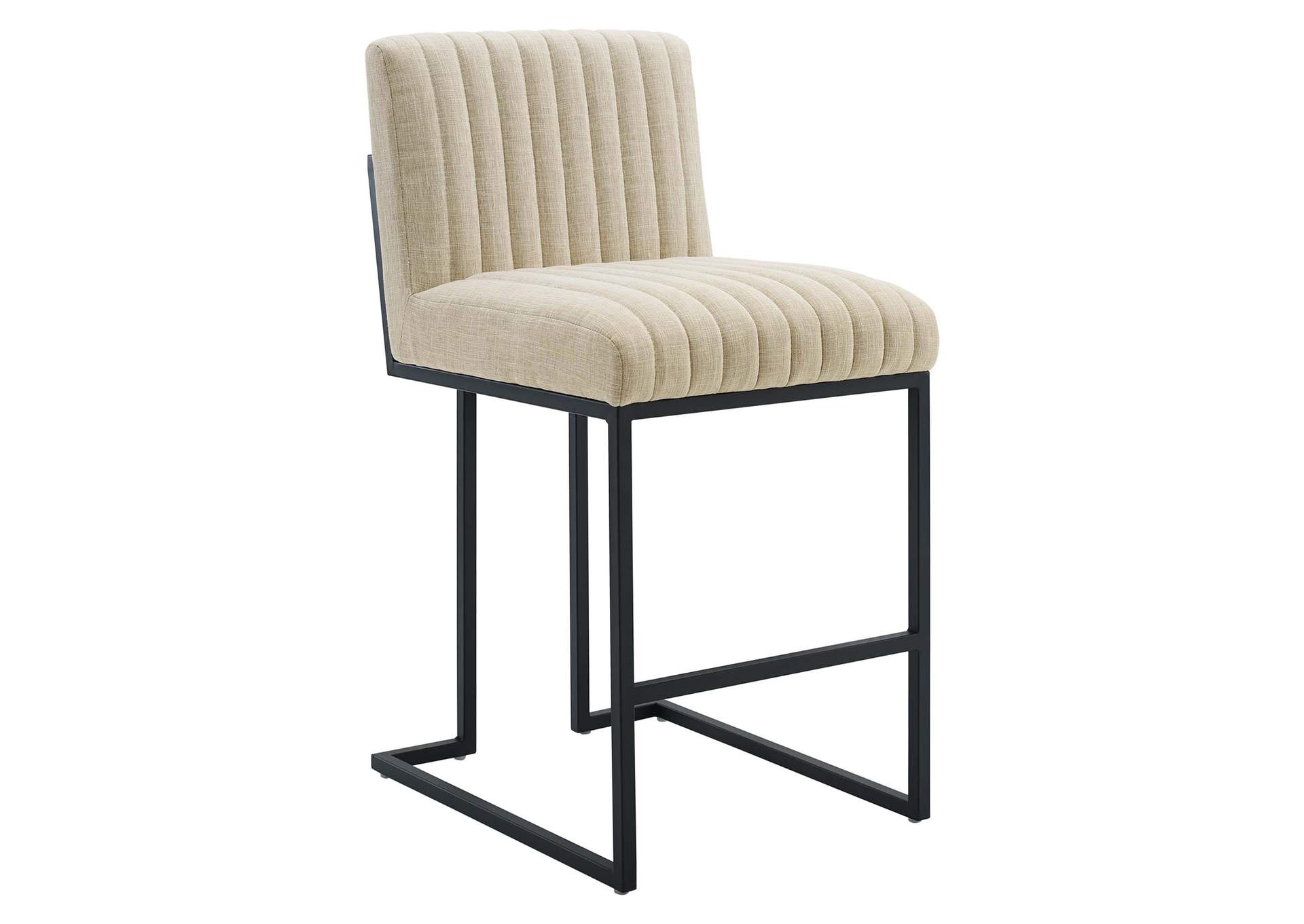 Indulge Channel Tufted Fabric Counter Stools - Set Of 2