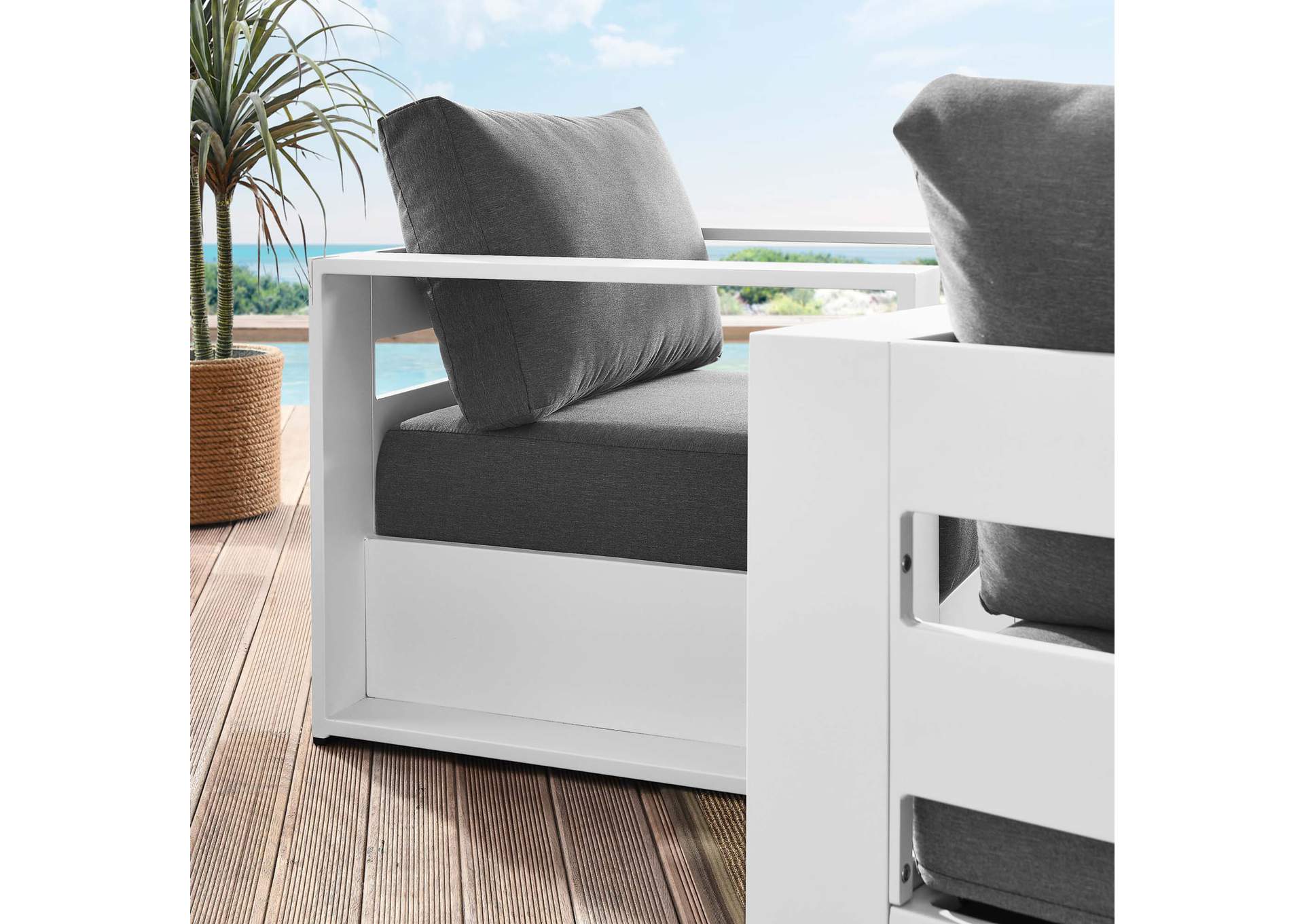 Tahoe Powder-Coated Aluminum 2 Piece Outdoor Patio Armchair Set