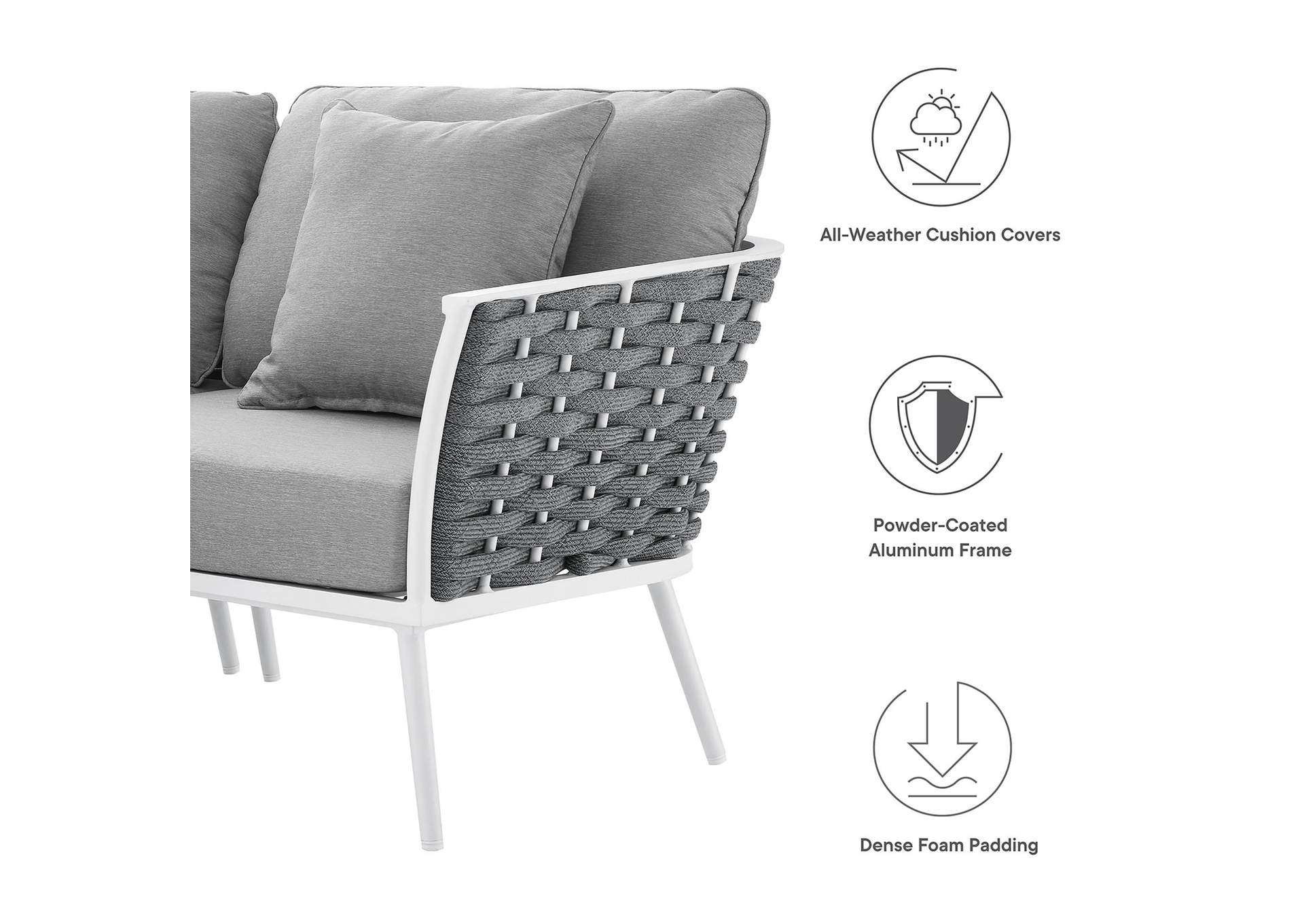 Stance Outdoor Patio Aluminum Small Sectional Sofa image 11