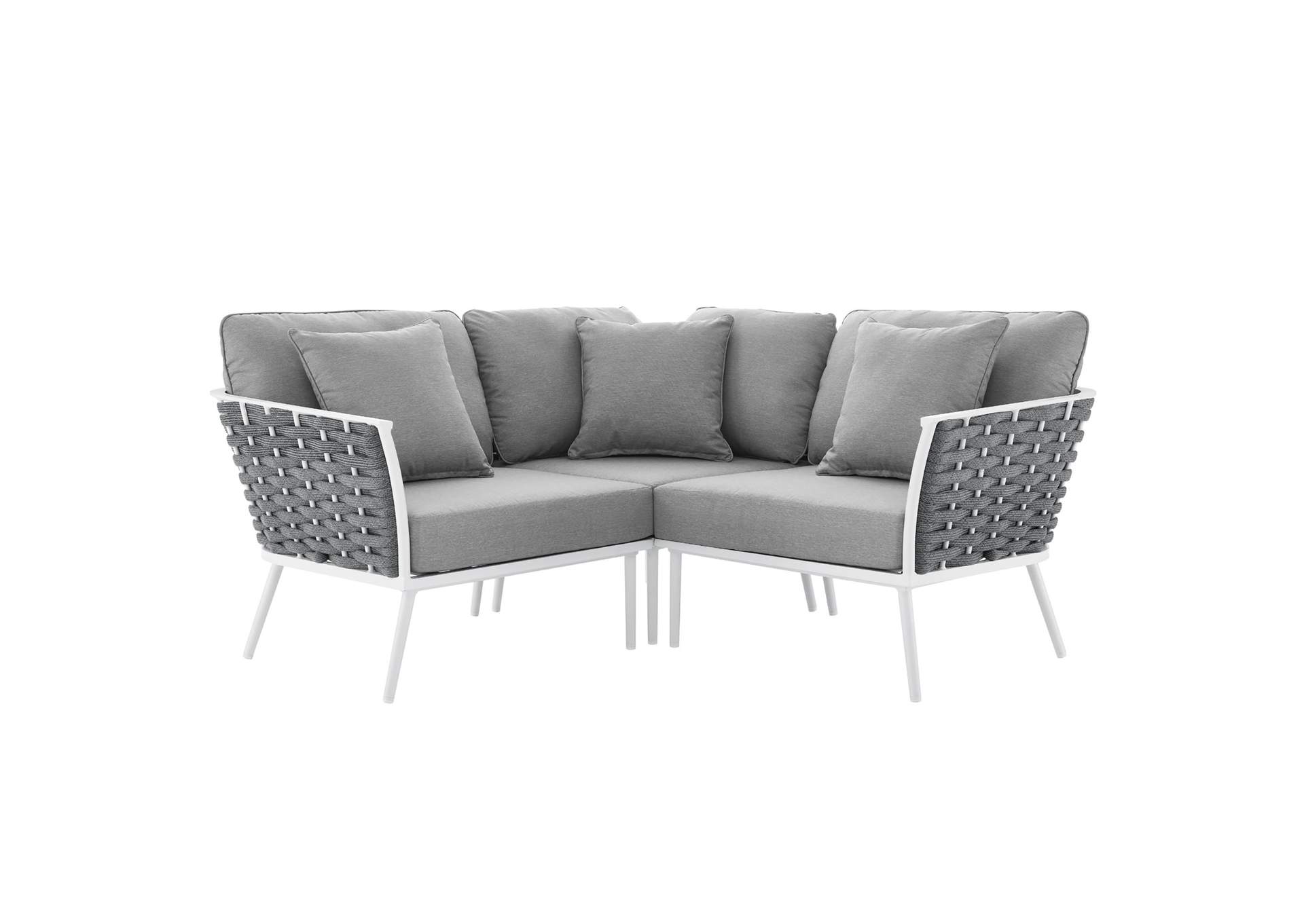 Stance Outdoor Patio Aluminum Small Sectional Sofa By Modway image 1