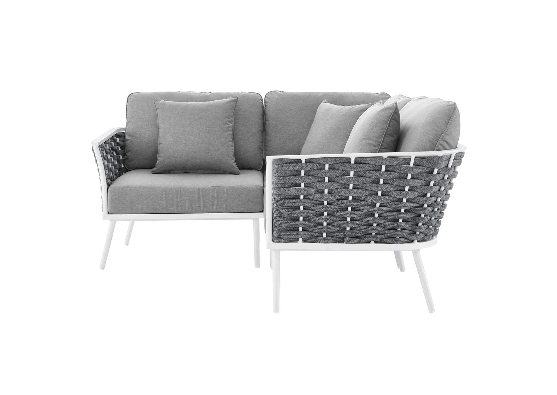 Stance Outdoor Patio Aluminum Small Sectional Sofa image 3