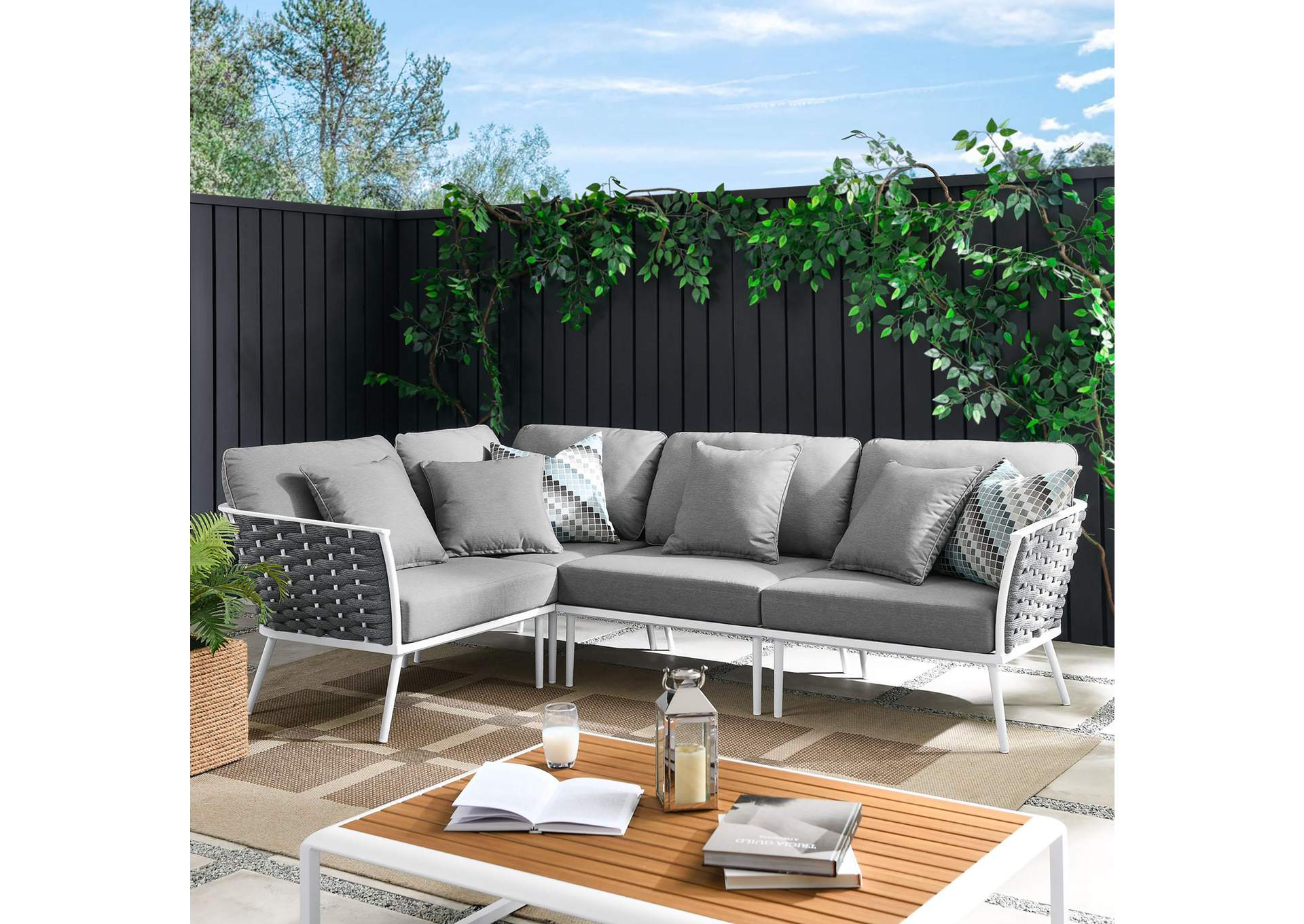Stance Outdoor Patio Aluminum Large Sectional Sofa image 16