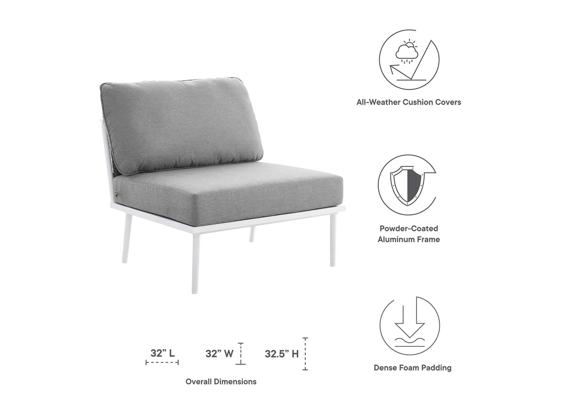 Stance 3 Piece Outdoor Patio Aluminum Set image 12