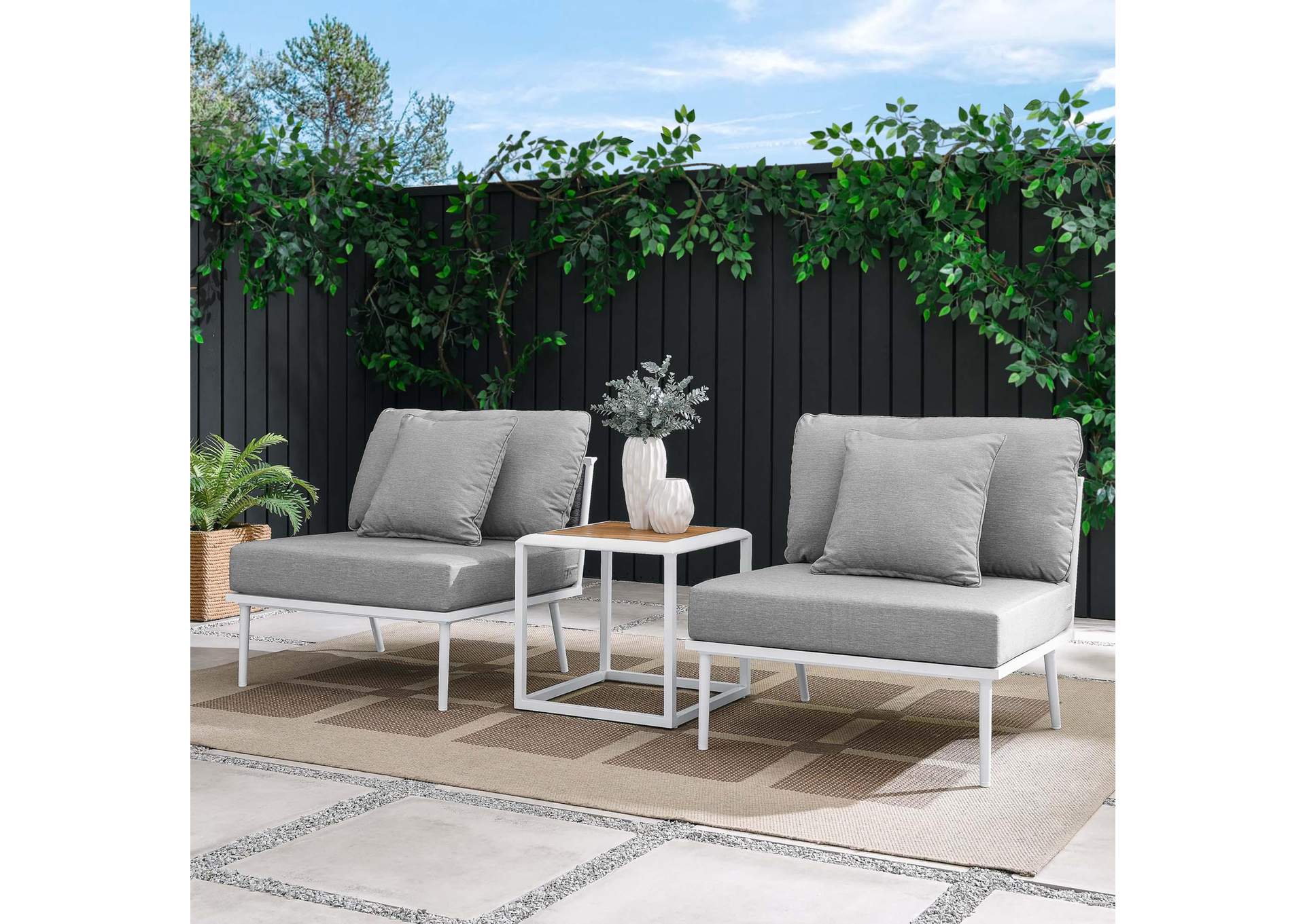 Stance 3 Piece Outdoor Patio Aluminum Set image 15