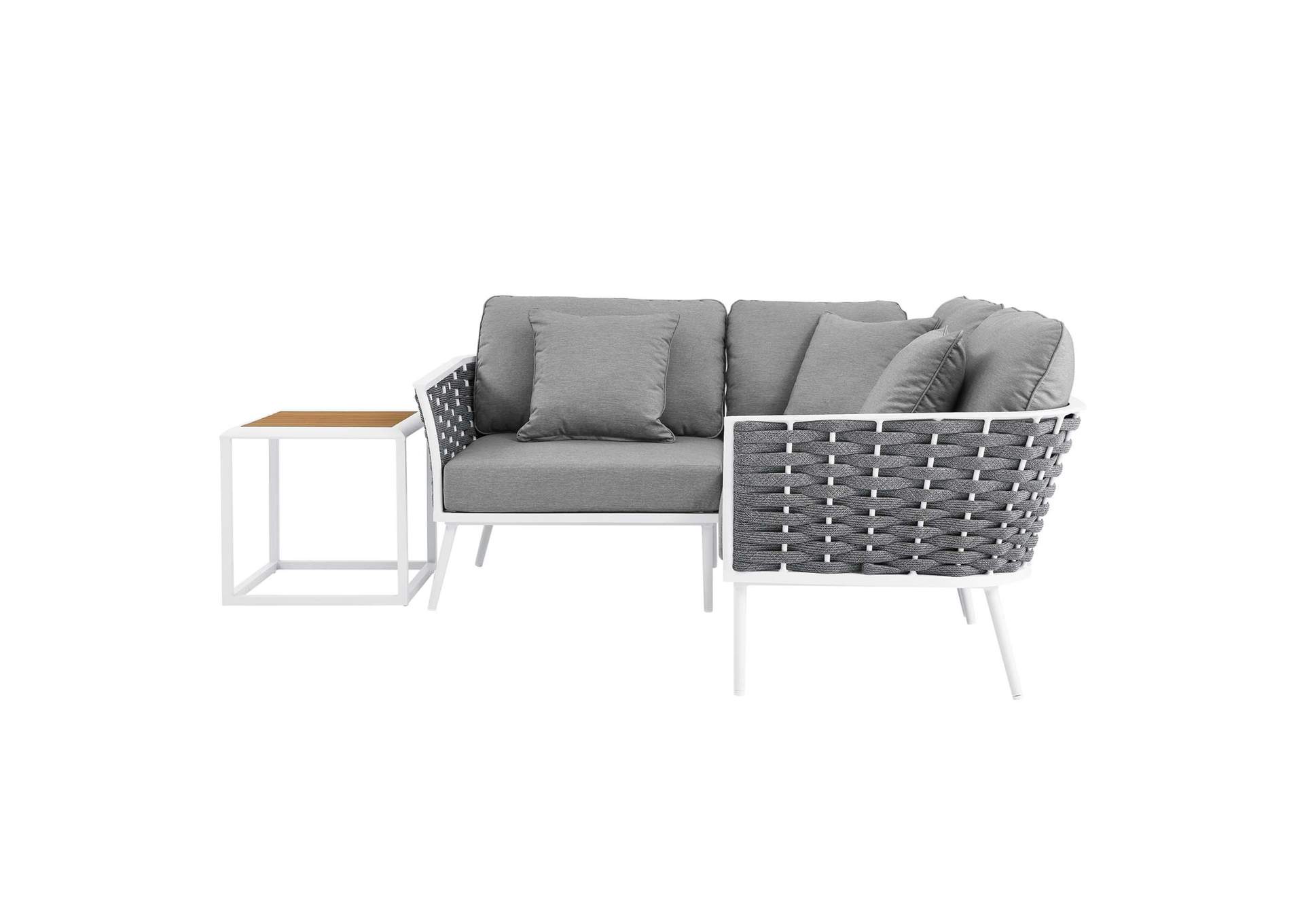 Stance 4 Piece Outdoor Patio Aluminum Sectional Sofa Set image 3
