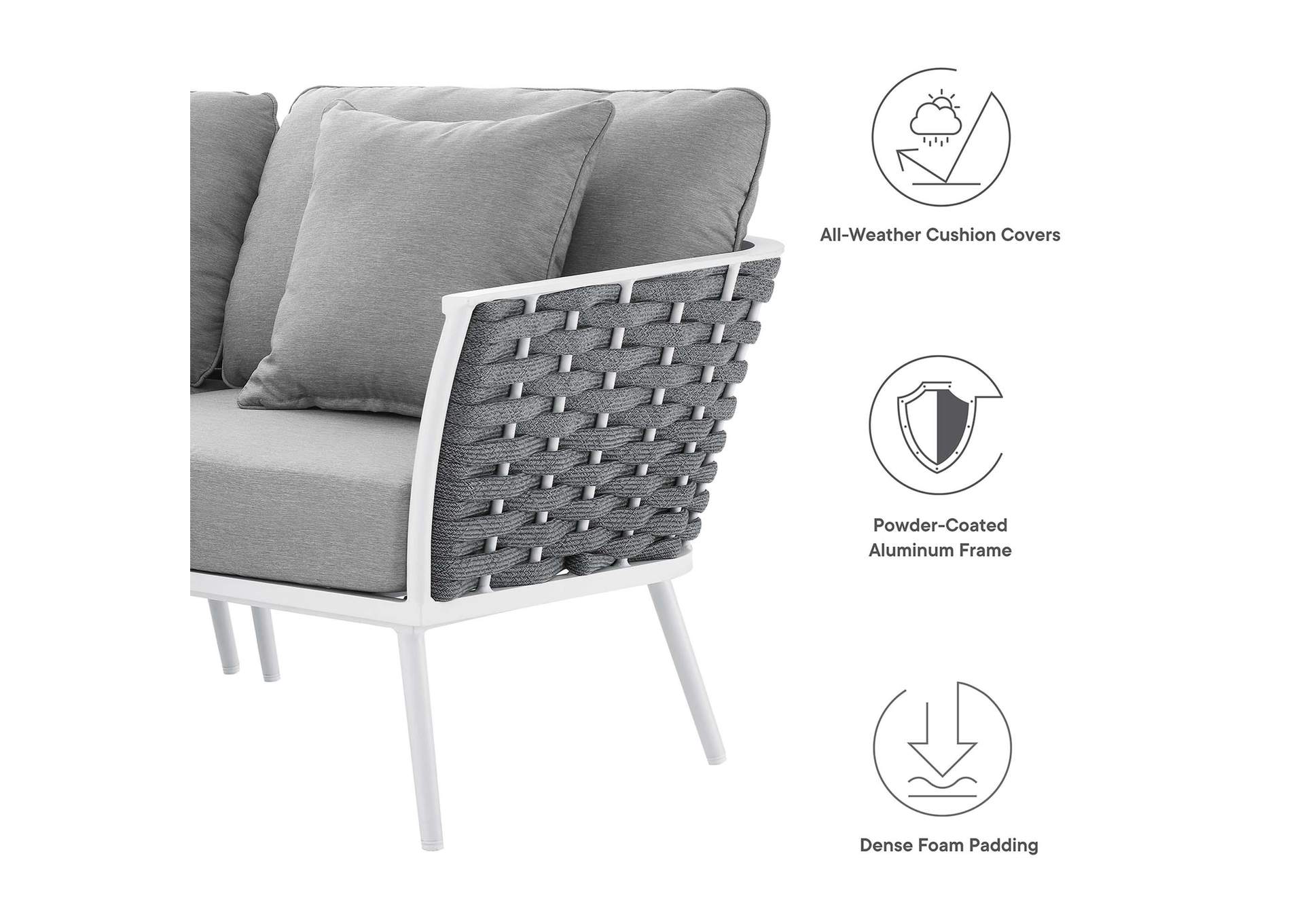 Stance 7 Piece Outdoor Patio Aluminum Sectional Sofa Set image 16