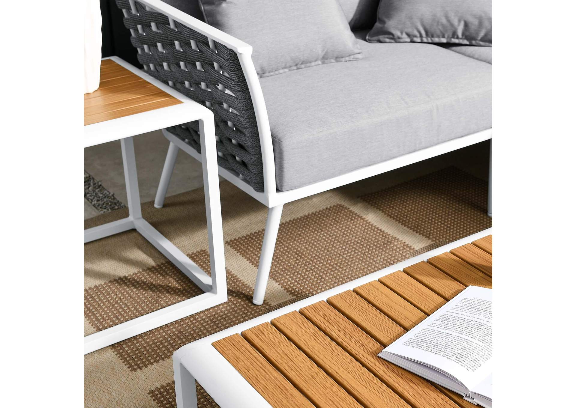 Stance 7 Piece Outdoor Patio Aluminum Sectional Sofa Set image 17