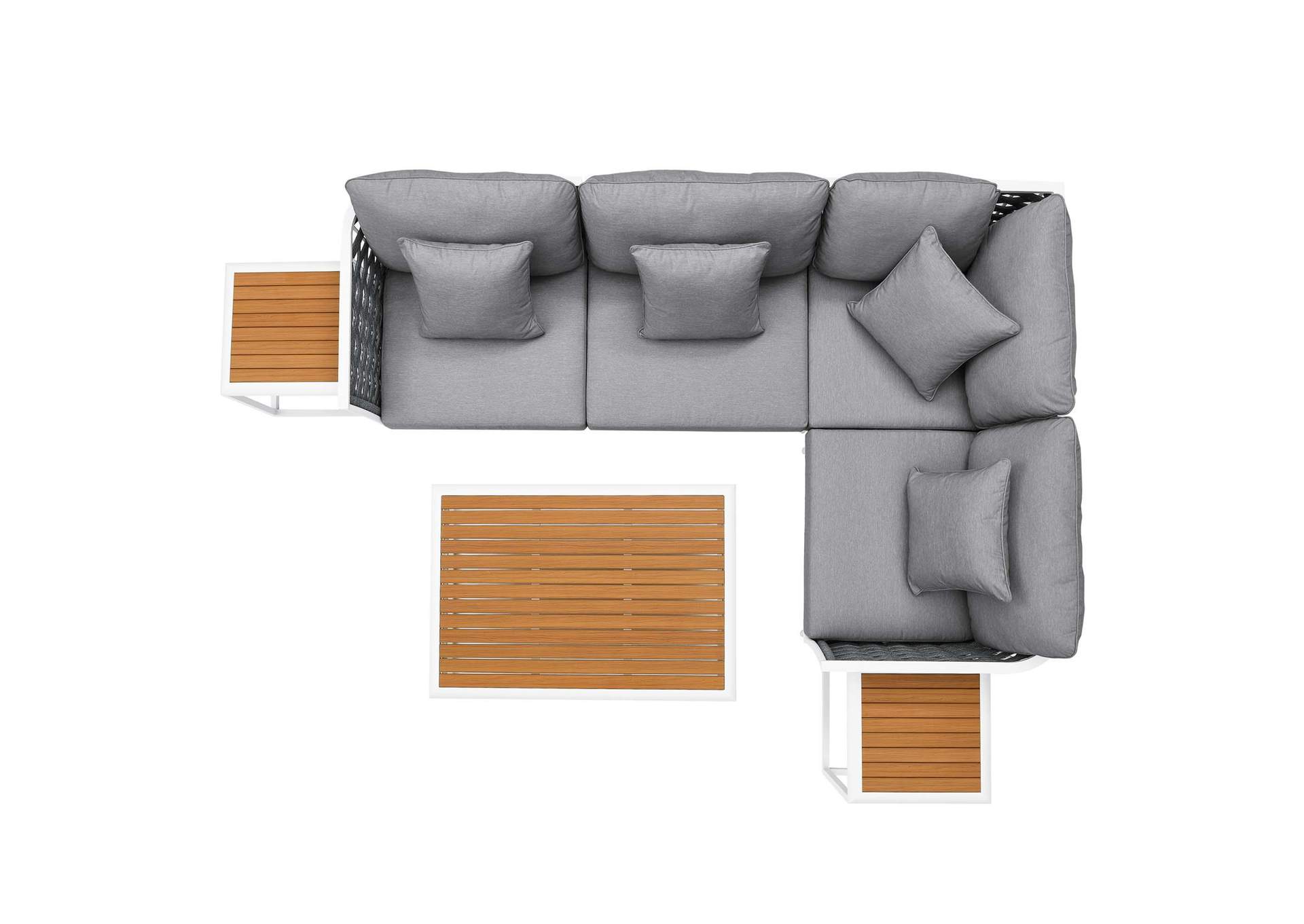 Stance 7 Piece Outdoor Patio Aluminum Sectional Sofa Set image 3