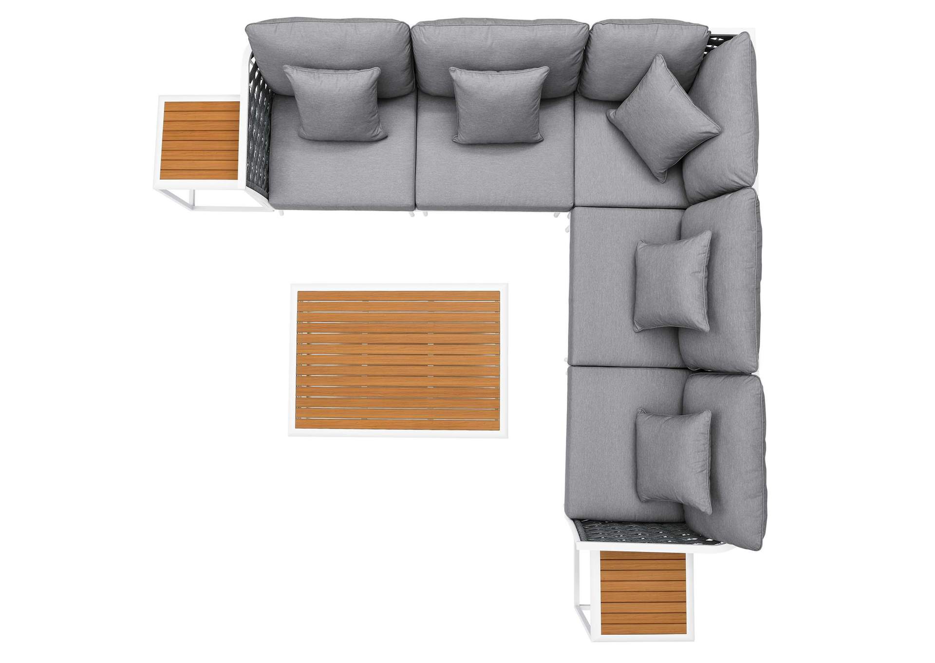 Stance 8 Piece Outdoor Patio Aluminum Sectional Sofa Set image 3