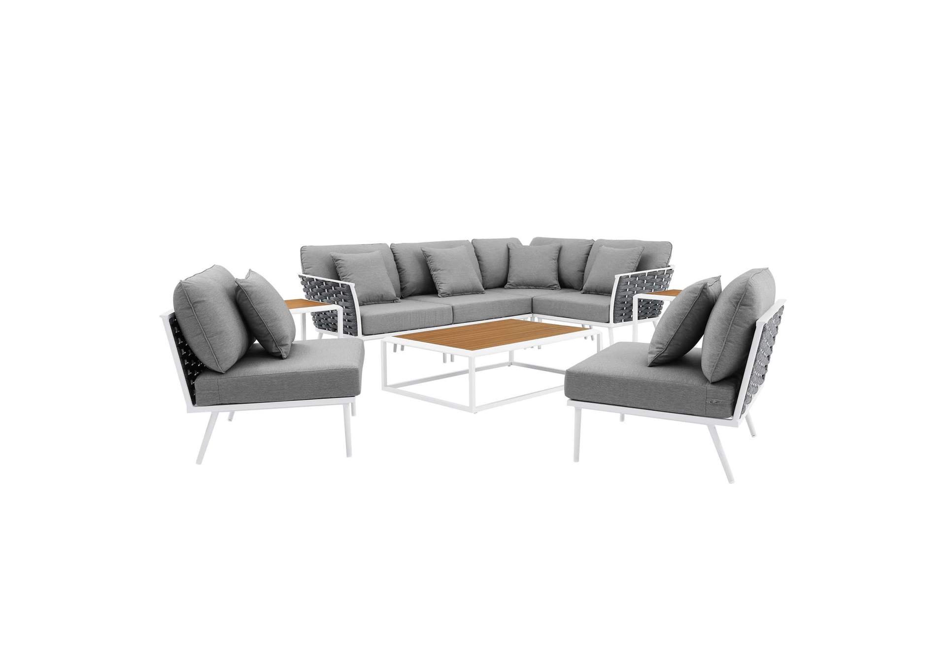 Stance 9 Piece Aluminum Outdoor Patio Aluminum Sectional Sofa Set image 3