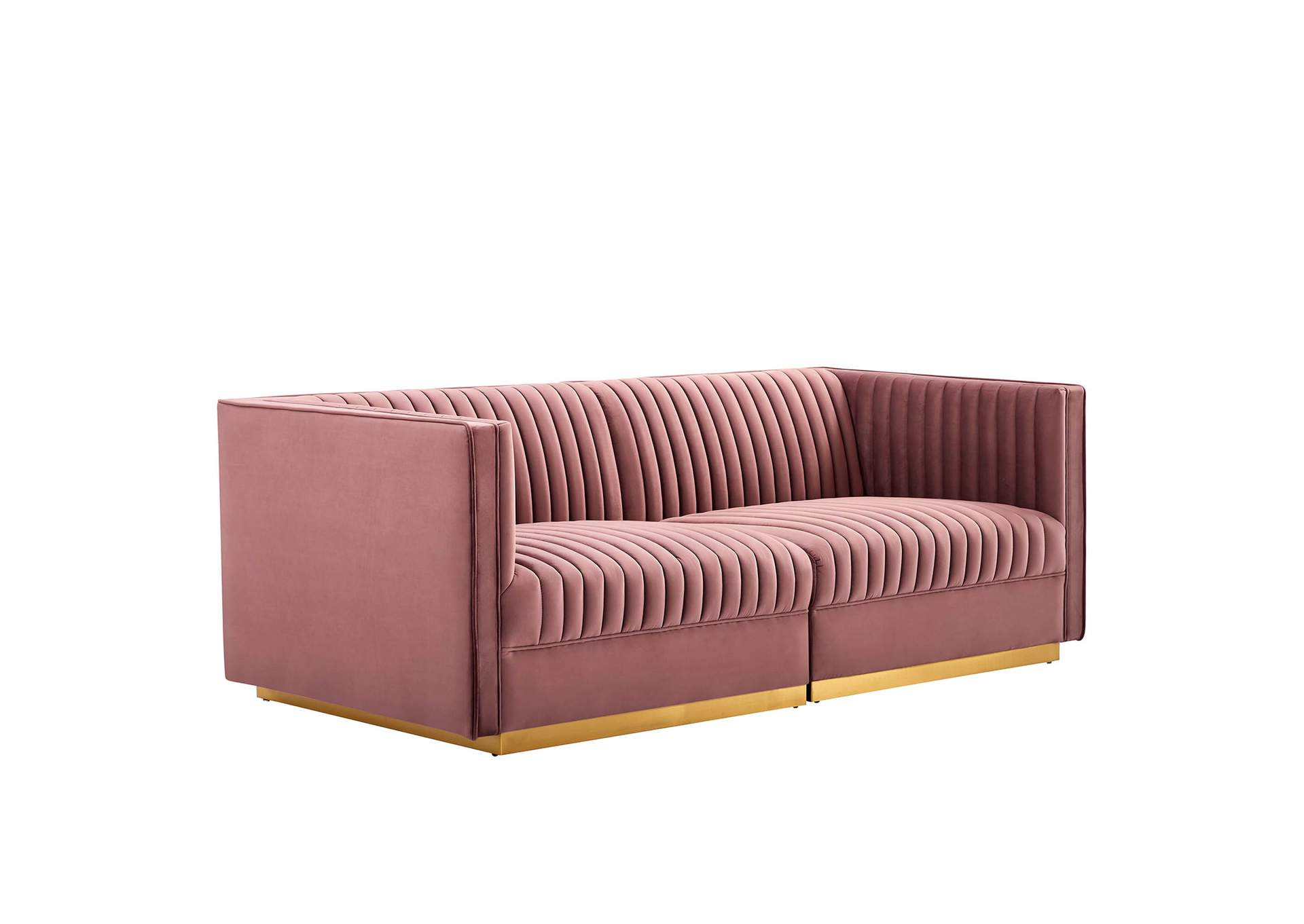 Sanguine Channel Tufted Performance Velvet Modular Sectional Sofa Loveseat By Modway image 1