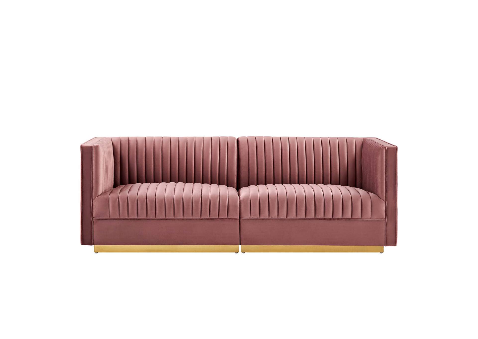 Sanguine Channel Tufted Performance Velvet Modular Sectional Sofa Loveseat image 3