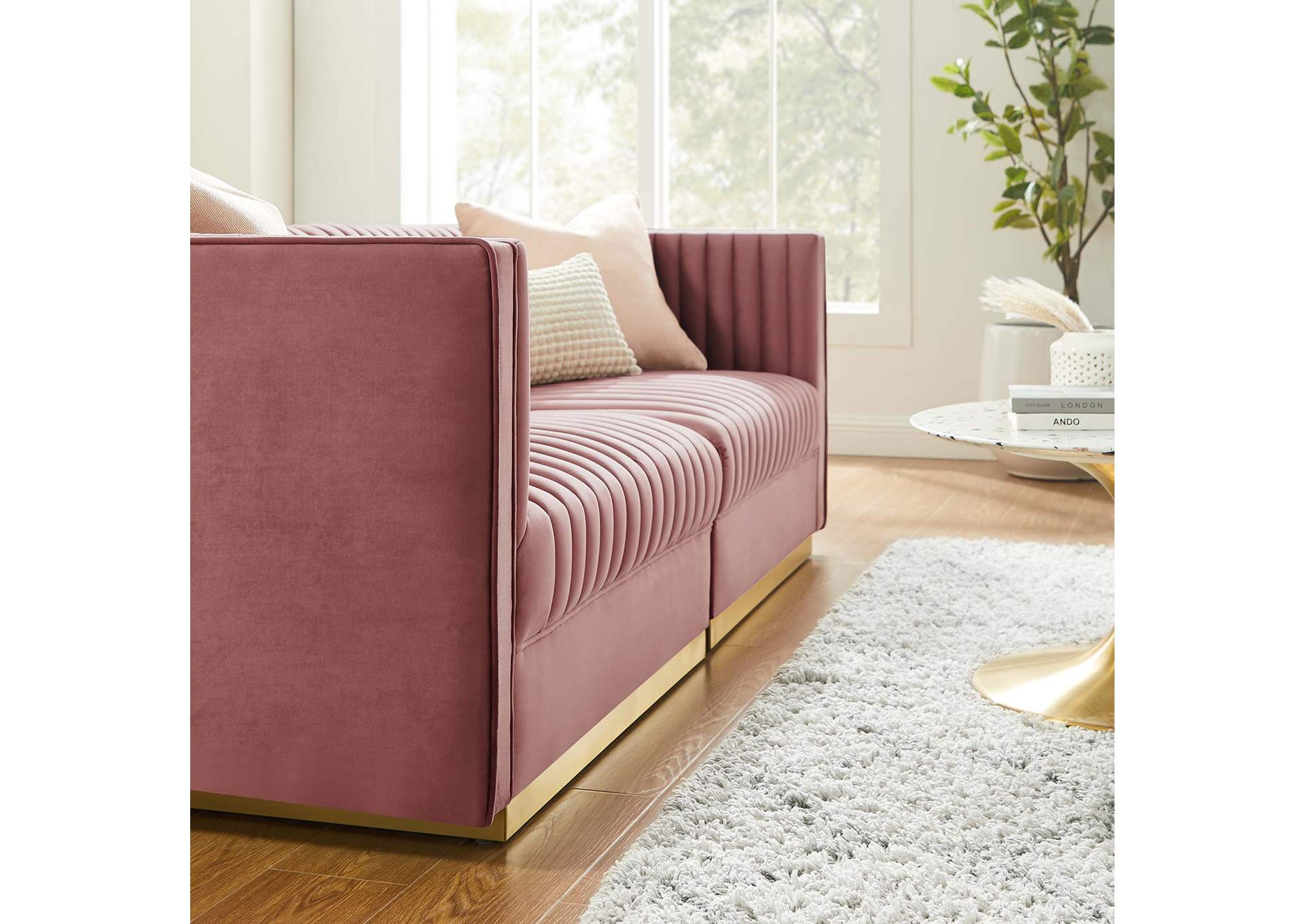 Sanguine Channel Tufted Performance Velvet Modular Sectional Sofa Loveseat By Modway image 11