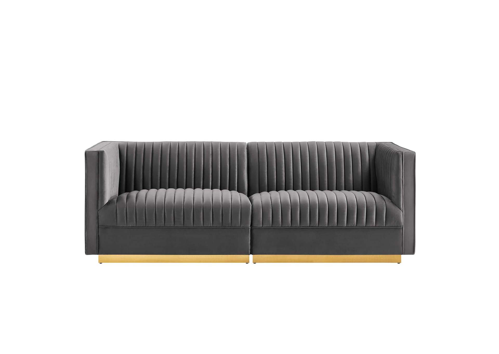 Sanguine Channel Tufted Performance Velvet Modular Sectional Sofa Loveseat image 3