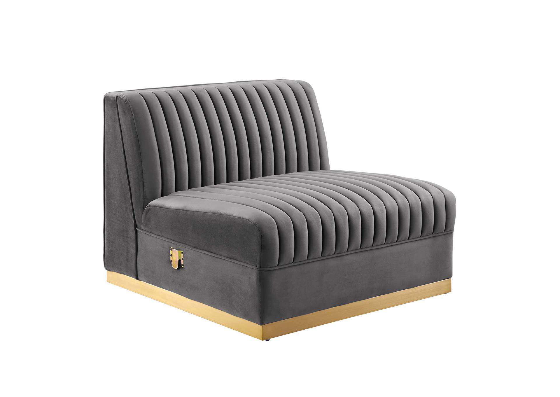 Sanguine Channel Tufted Performance Velvet 4-Seat Modular Sectional Sofa image 5